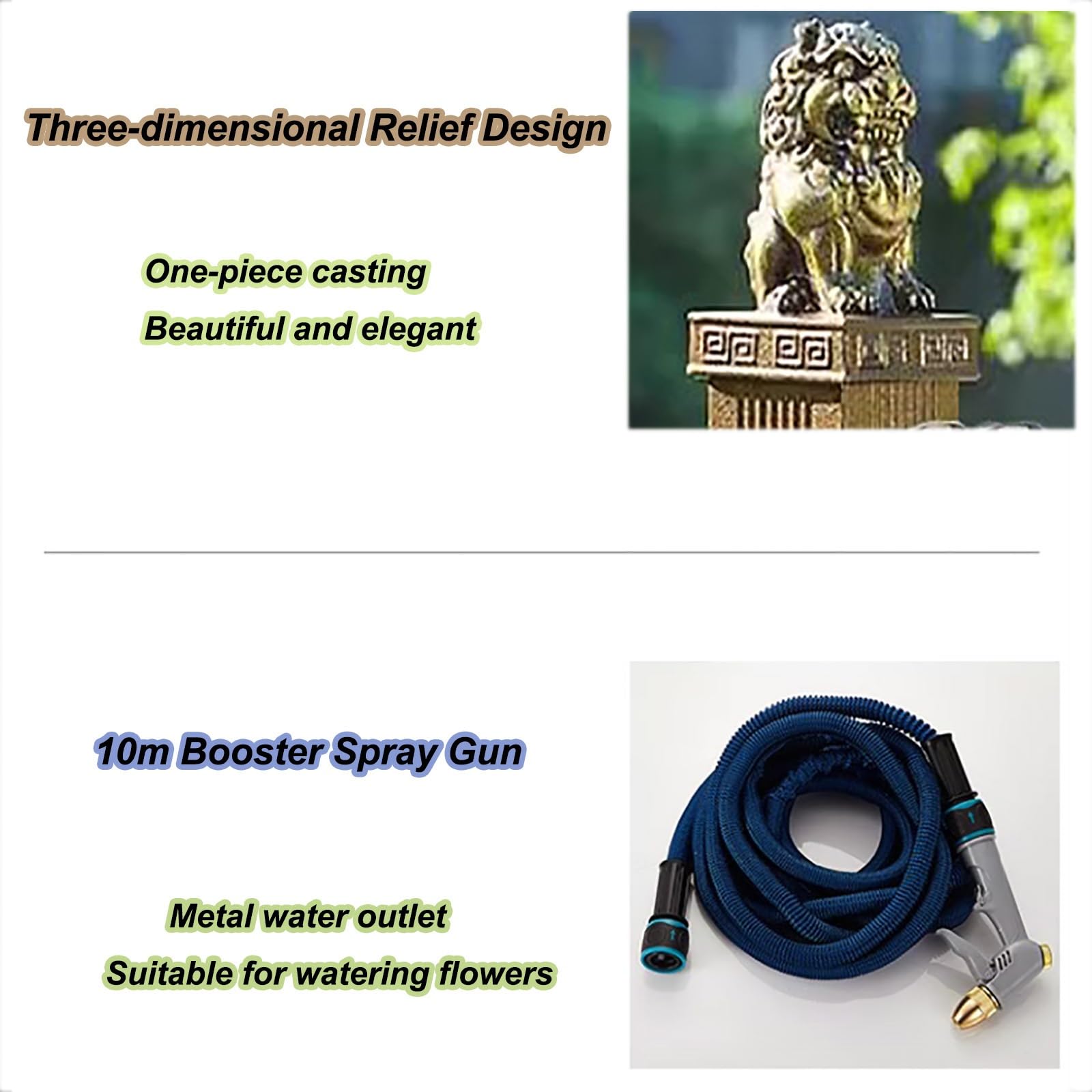 Générique Colonne d'Eau de Jardin extérieure avec Robinet Double Sur Pied, Installation Facile, idéale pour Les Cours et Les parcs - Design Rouge Compact pour Villas et jardins