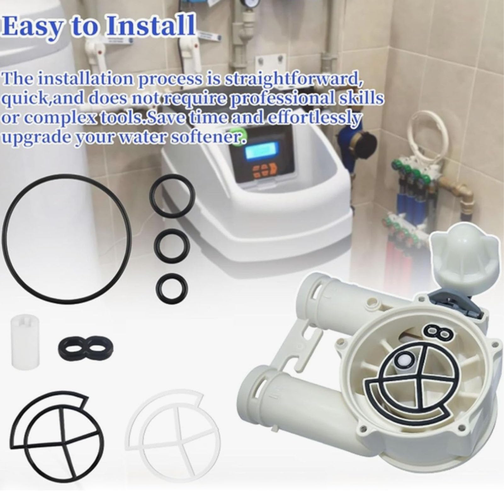 Haofy Kit de Sello de Suavizador de Agua 7129716 Kit de Sello de Reparación de Válvula de Goma para Kenmore Morton NorthStar, 6 Anillos con Lubricante