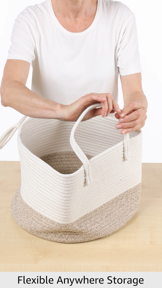 ZLYNN 4-Pack Woven Cotton Rope Baskets – Storage Baskets For Home, Pet, Laundry - View #8