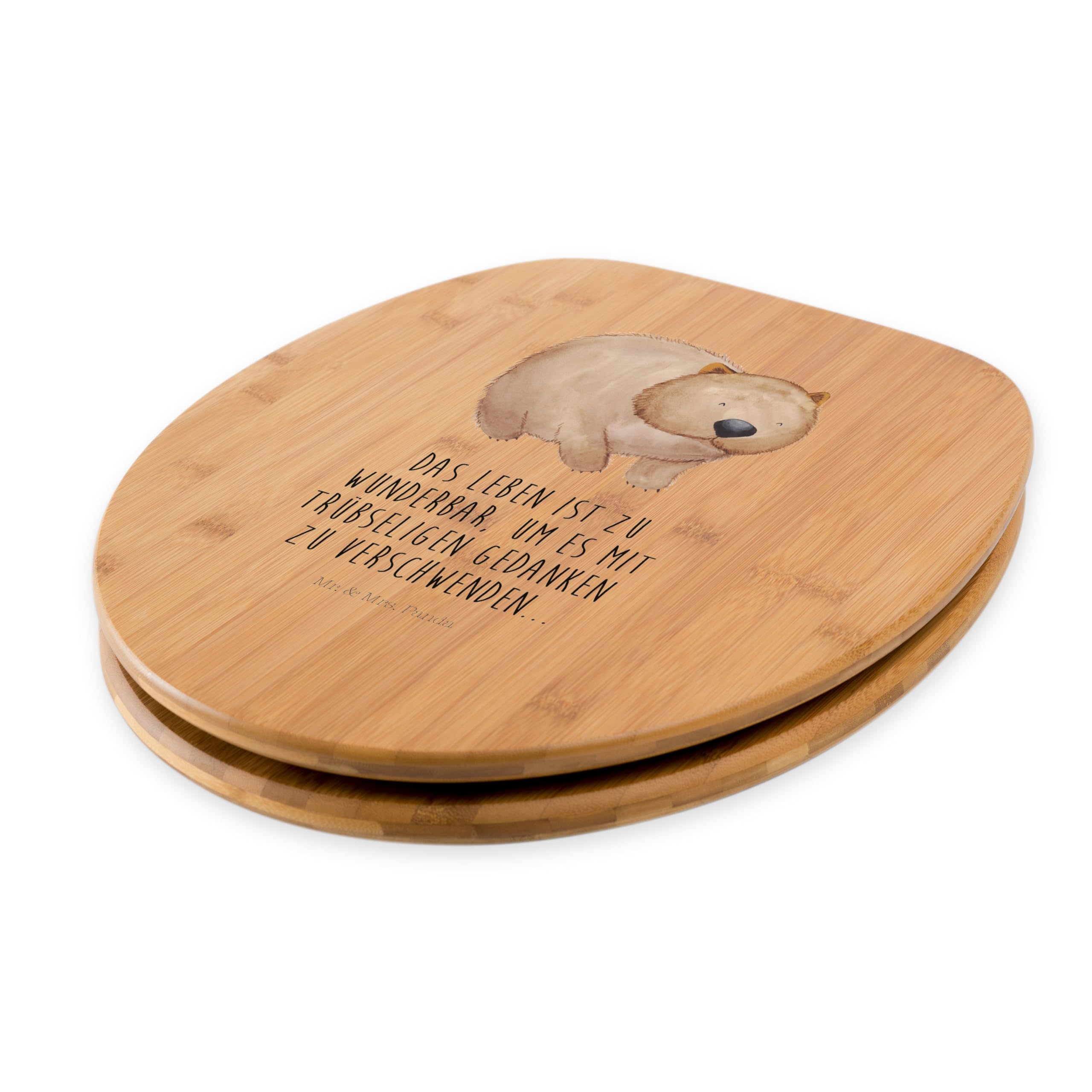 Mr. & Mrs. Panda Wombat WC-Sitz | Mit Lustigem Tiermotiv, 430x370x50 Mm | Aus Holz, Leicht Zu Reinigen