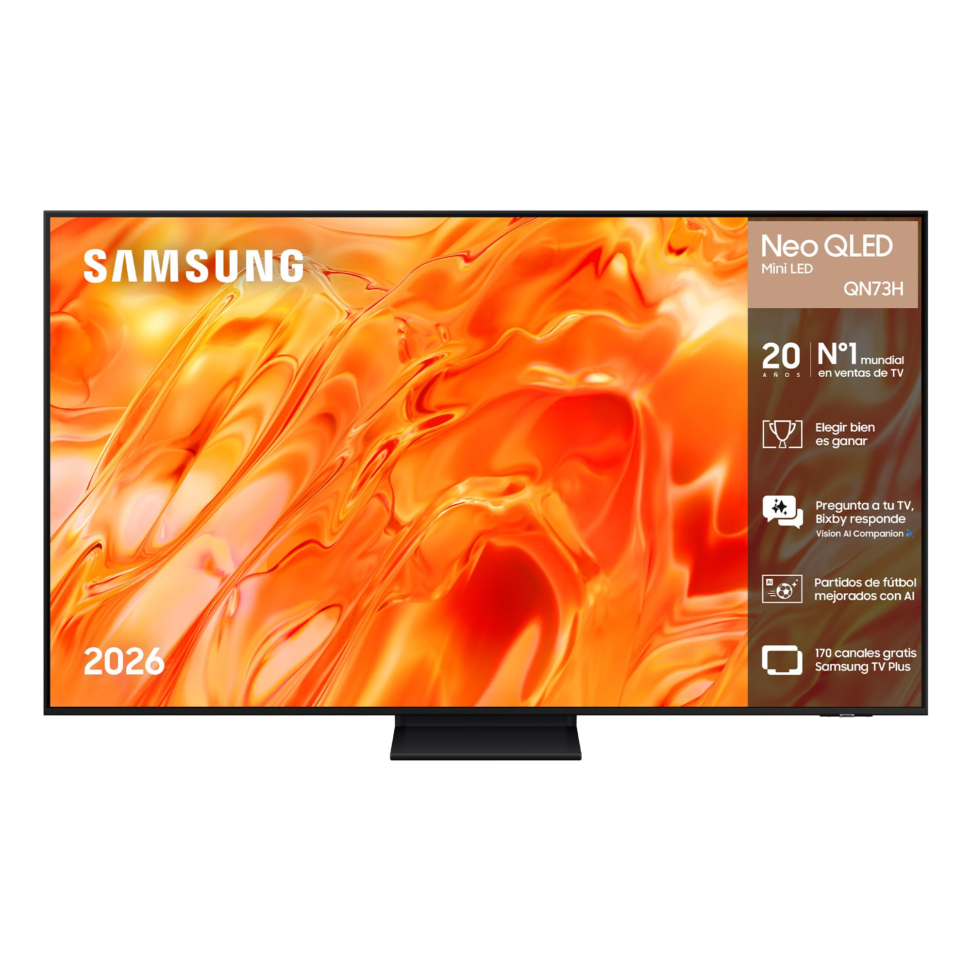 Samsung TV 75 Pulgadas Neo QLED Mini LED QN73H 4K Smart TV con Vision AI Companion, Quantum Mini LED y AirSlim, Cine, Gaming y Deportes