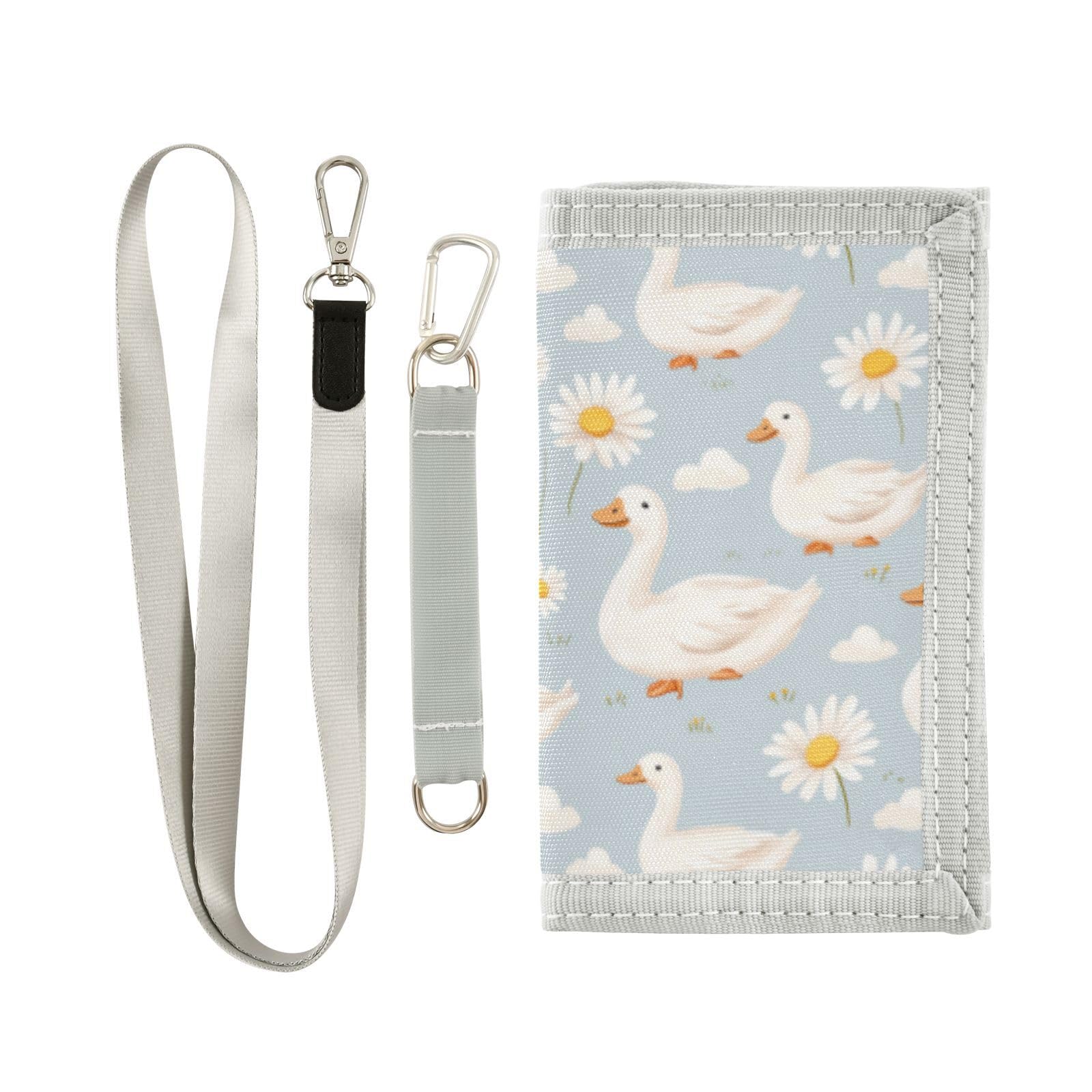 Wusikd Ducks Cloud Kids Wallet for Boys Girls Daisy Toddler Trifold Wallets Novelty Wallet for Teens Women Men