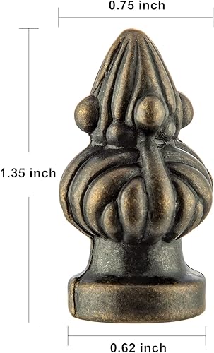 Miniatura 3 de Paquete de 2 remates de lámpara de perilla de tornillo para lámparas, tuercas de lámpara de latón antiguo (roscadas 14-27) soporte para pantalla de