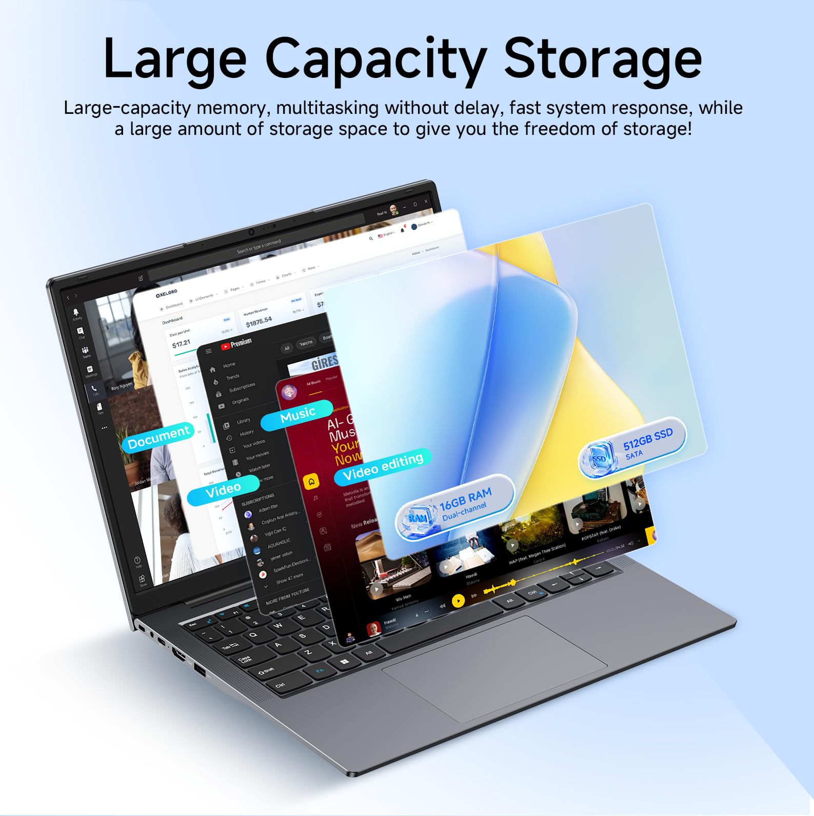 Amazon.co.jp: EYY ノートパソコン16GB (8+8) RAM 512GB SSD、14インチ