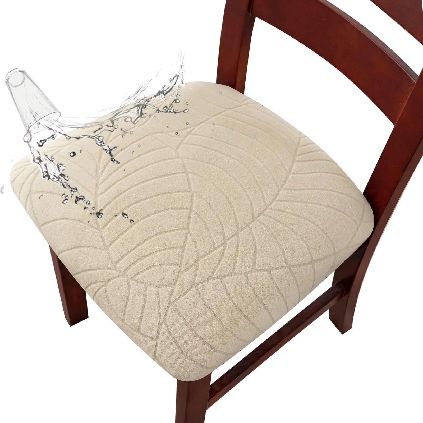 NMVAWIPT Waterproof Stretch Jacquard Dining Chair Seat Covers, Removable Washable Protectors For Hotel Restaurant Kitchen Party(21#,2 Set)