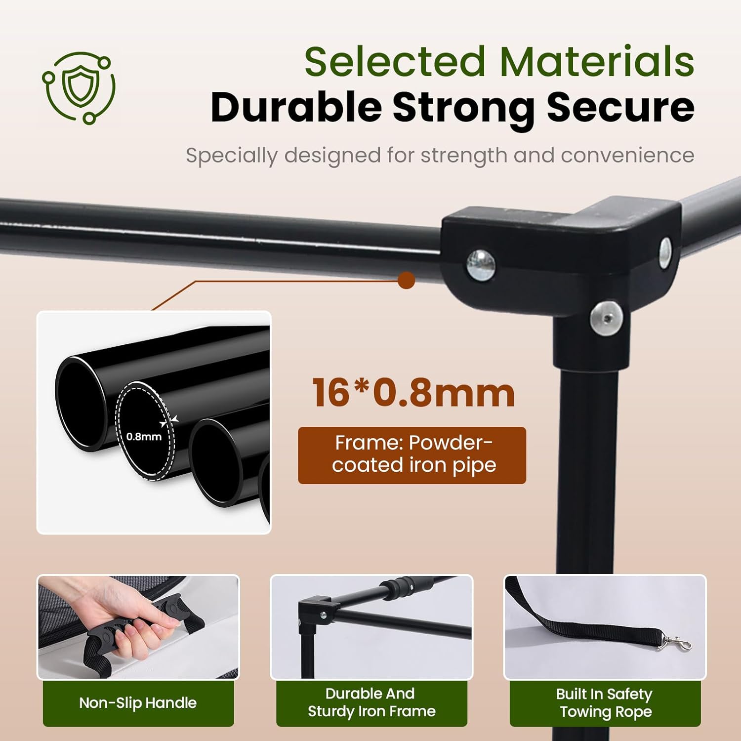 Portable Collapsible Dog Crate for Large Dogs, 4 Mesh Doors & 2 Storage Bags, Indoor Outdoor Travel Dog Kennel, Grey, 36" x 25" x 25"