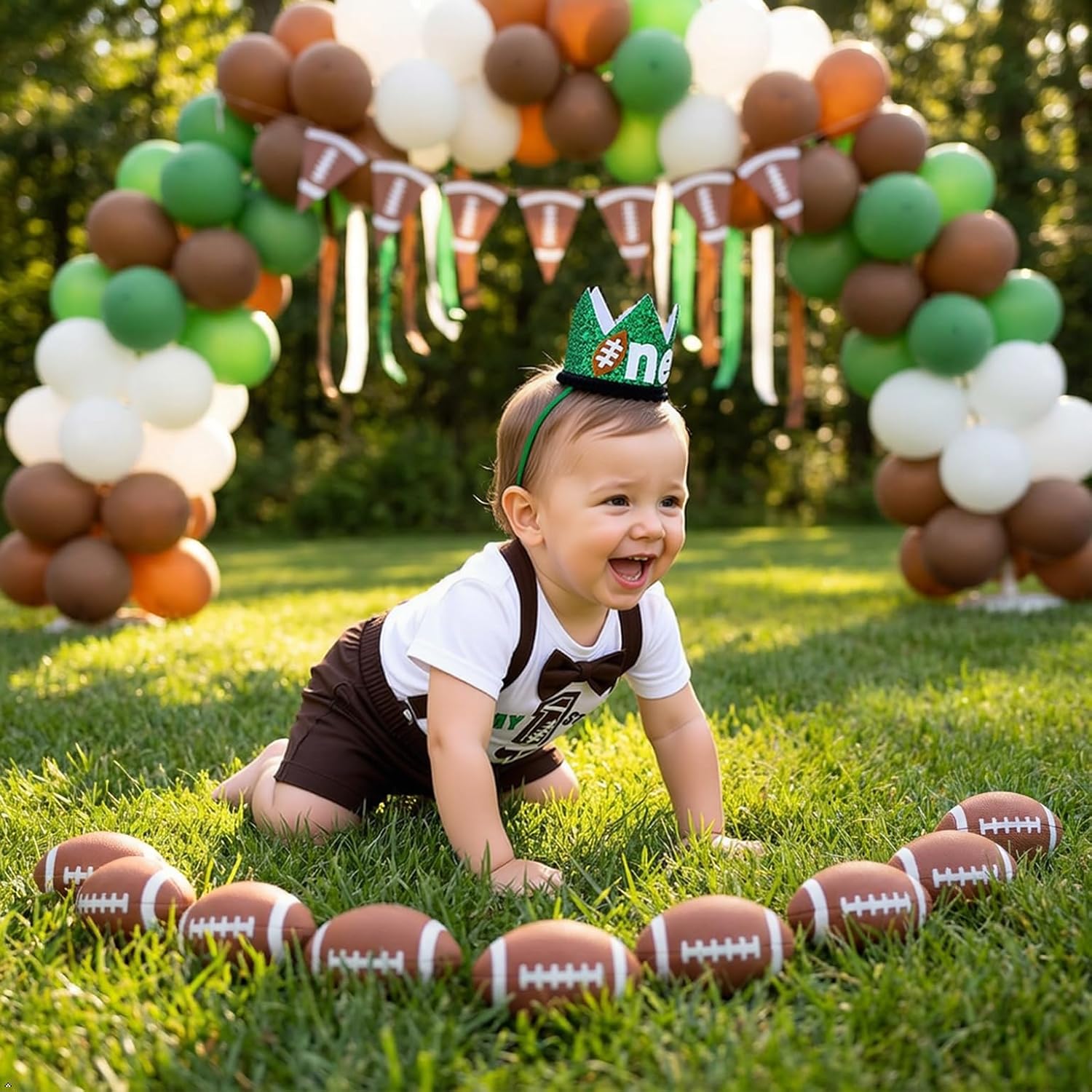 IBTOM CASTLE Toddler Baby Boy First Birthday Outfit Boy Football for Party