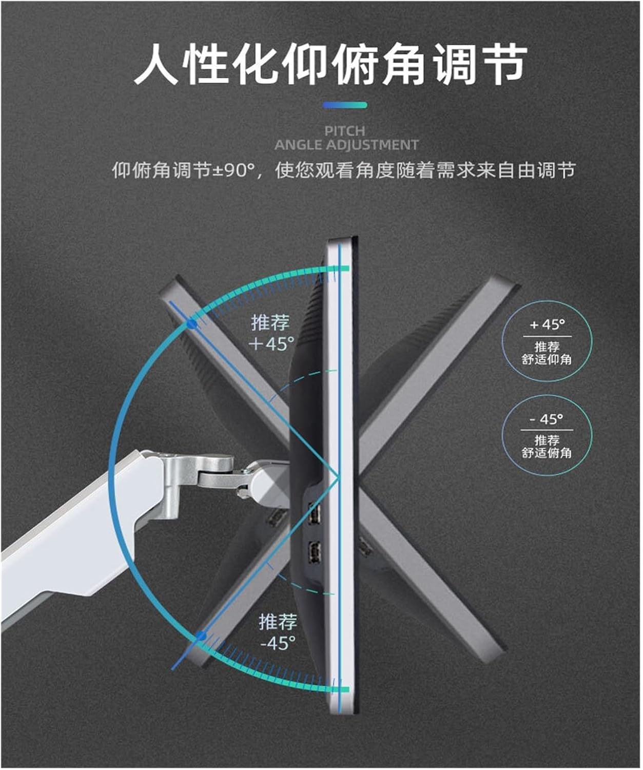 The Bracket is Suitable for Computer Desktop Lifting arm Extension Base 17-43 inches, Maximum Load-Bearing 13kg(White)