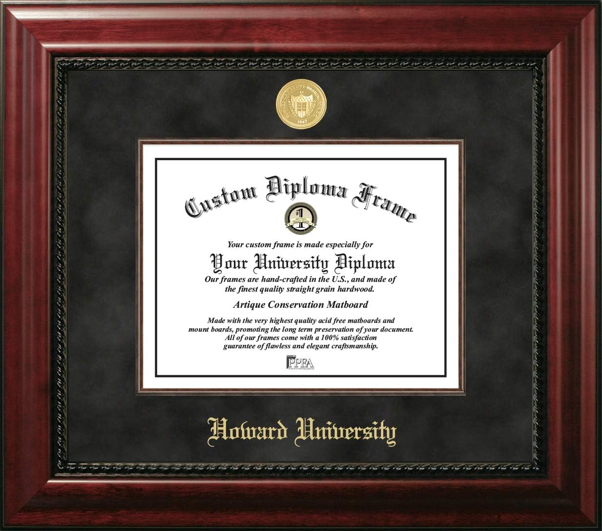 Campus Images Howard University 11 x 8.5 Inches Executive Diploma Frame