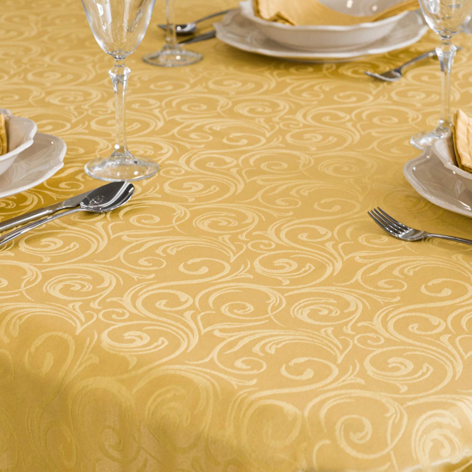 BGEUROPE Tovaglia - Antimacchia - Oro - Ref. Lyon - 150cm x 300cm