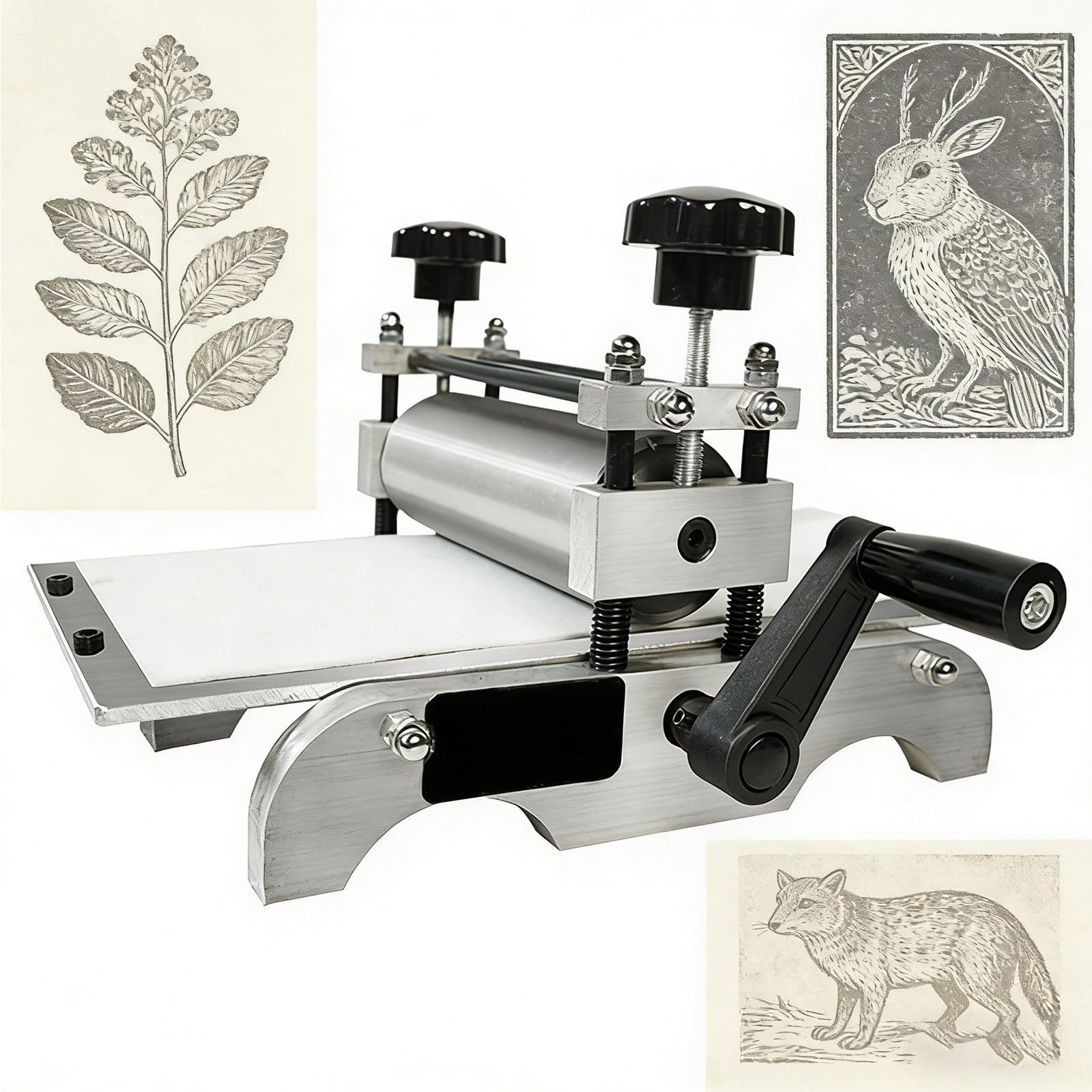 Machine à Frottage pour Gravure Machine à Gravure avec Cadre en Plaque d’Acier Découpée pour Utilisation Durable dans la Réalisation d’Artisanat sur Plaque de Papier, Bois et Cuivre