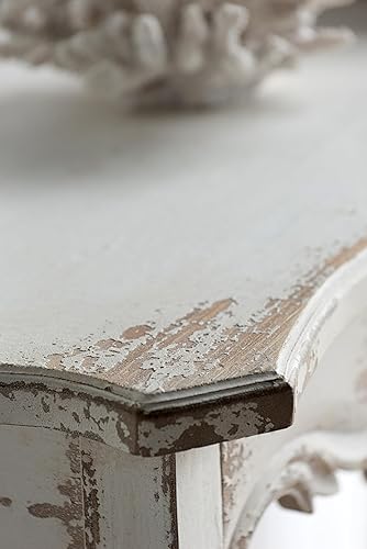 Miniatura 5 de Mesa de consola francesa de 46 pulgadas, mesa de entrada, mesa de sofá, mesa de acento larga estilo rústico, color blanco retro
