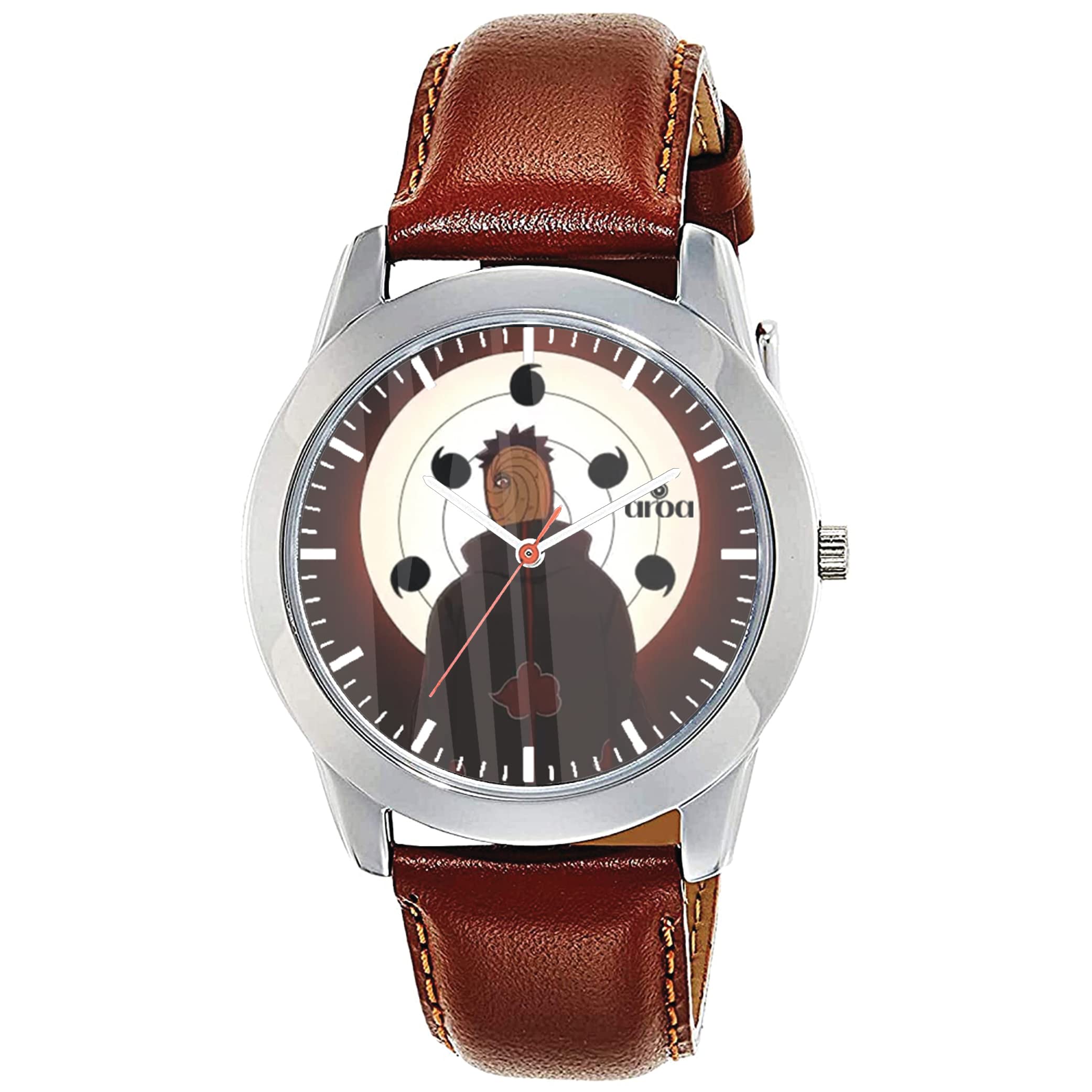 AROA Watch New Watch for Tobi Uchiha Obito Sharingan Anime Steel Metal Type Analog Brown Strap Watch White Dial for Men Stylish Watch for Boys (B0BZ8YZLLV) Amazon Price History, Amazon Price Tracker