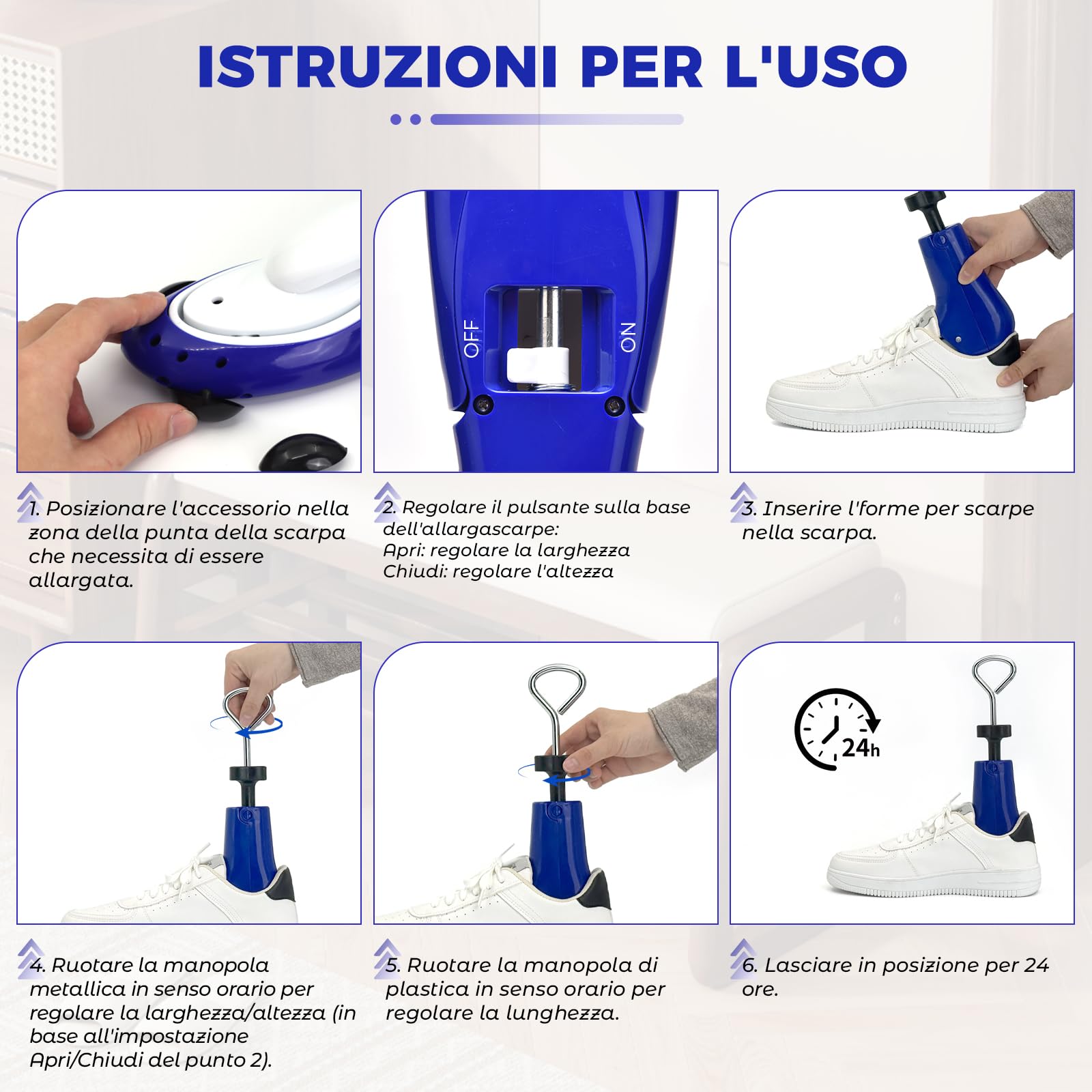 Tenditore per scarpe da uomo e da donna, regolabile in 3 vie, lunghezza e larghezza, per scarpe troppo strette, estensore per scarpe da ginnastica, stivali da trekking