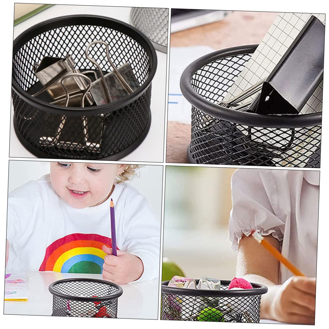 SEWACC 6 pcs Mesh Paper Clip Storage Holder Desk Organizer for Paper Clips Thumbtacks Convenient Desktop Accessory for Office Use