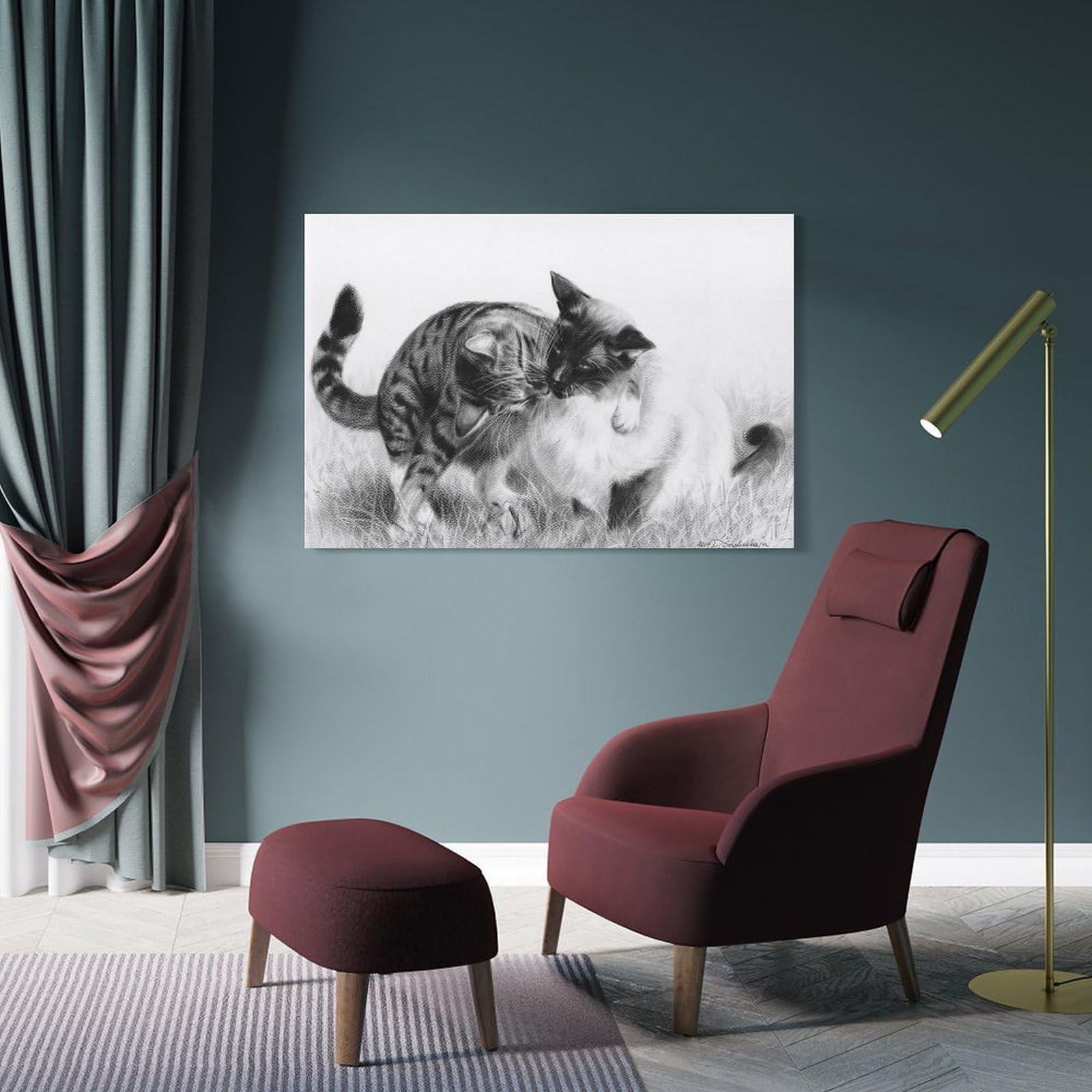 Junmoney Hug Canvas Wall Art 20x30inch(50x75cm), for Wall Displays, Bedrooms Or Room Updates, Ideal for Building A Coordinated Art Wall