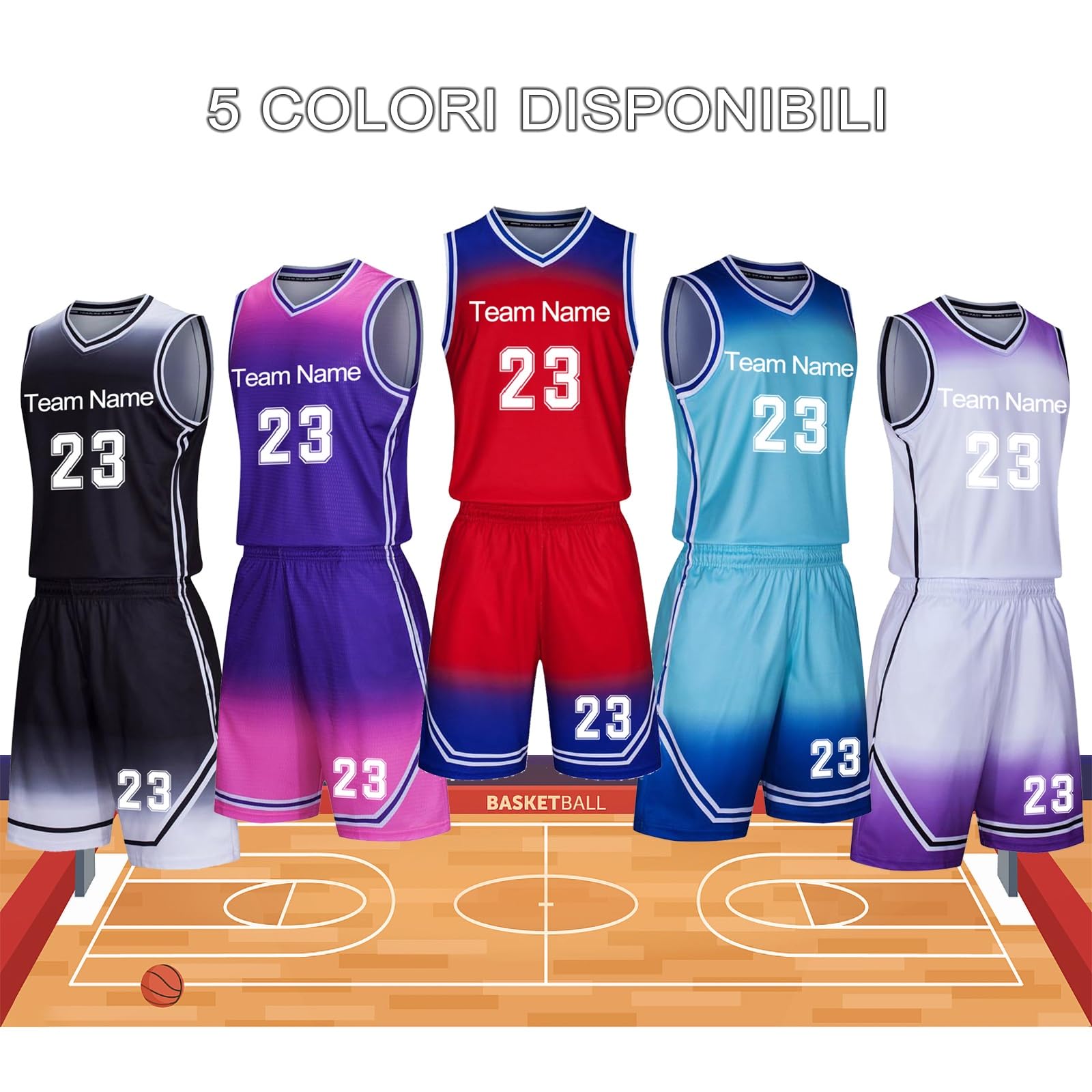 Personalizar Camiseta de Baloncesto de niño y Adultos Camiseta Baloncesto Personalizada con Cualquier Nombre, Número, Equipo, Logo