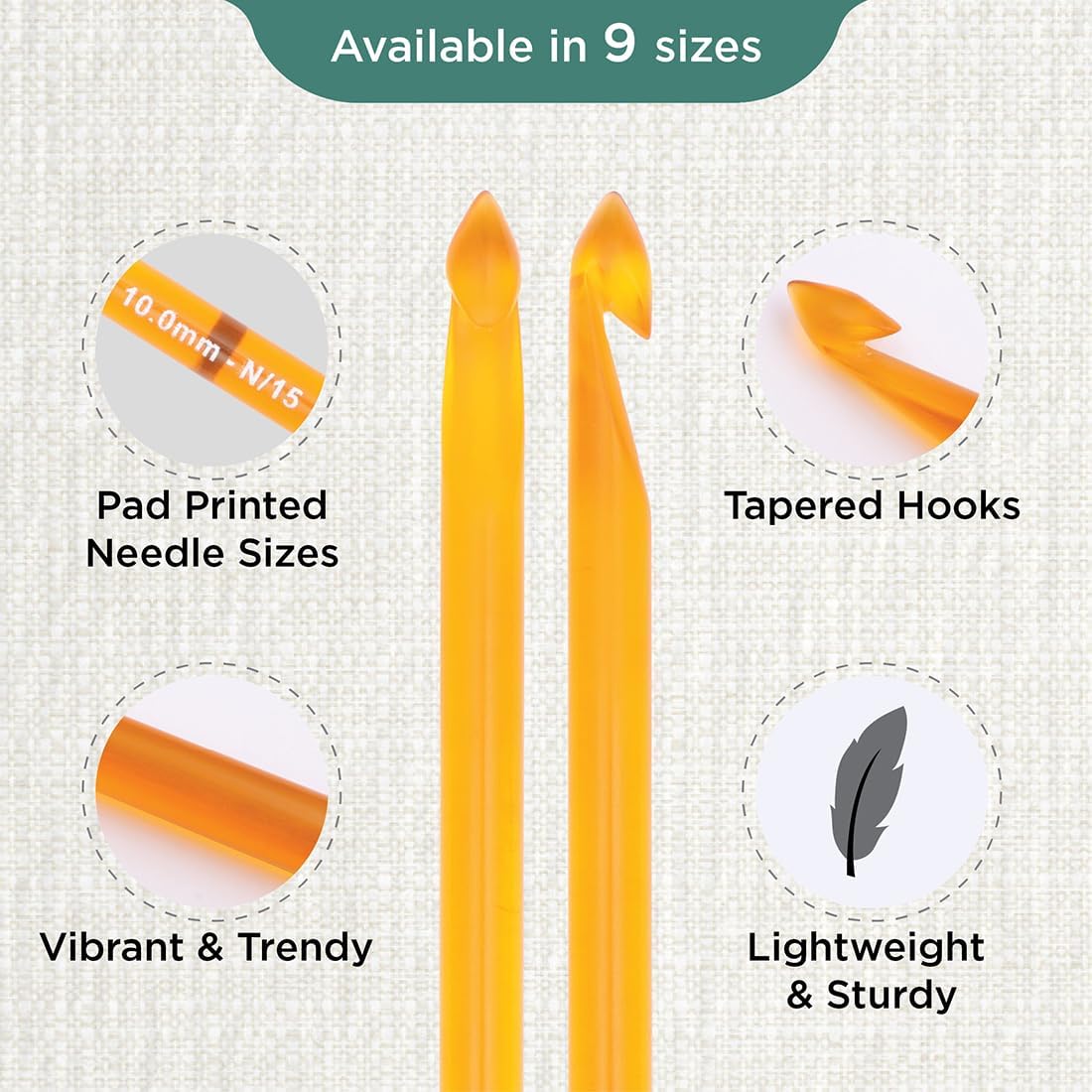 KnitPro Trendz Double-Ended Crochet Hook | US Size N (10mm)