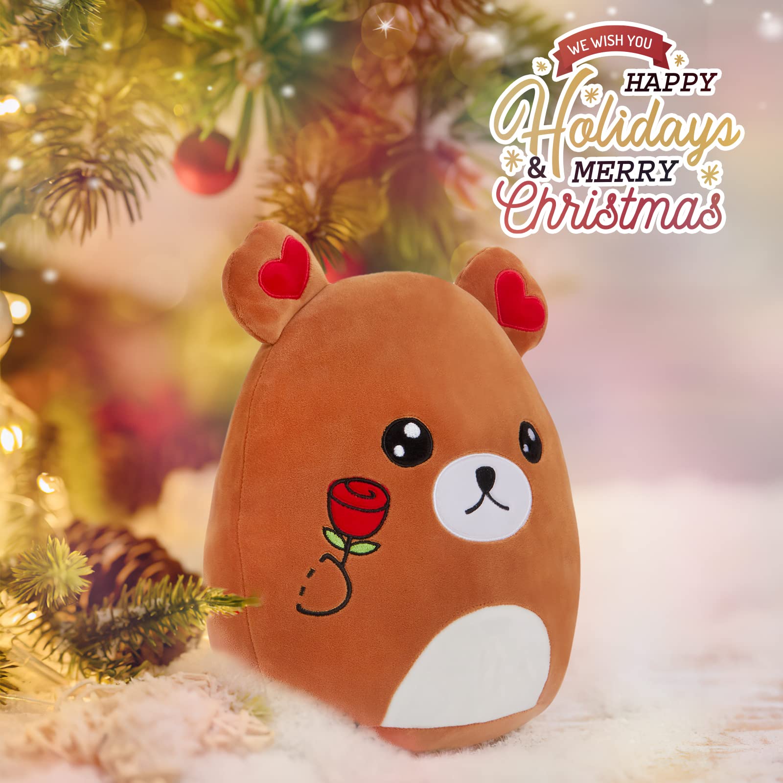 CozyWorld Valentines  Plush Stuffed Animals Squishy Original Heart Love You Dog Pillow Soft Cuddly Valentine Gifts for Kids Girls Girlfriend Boyfriend Mom Lover, 11.5 Inch