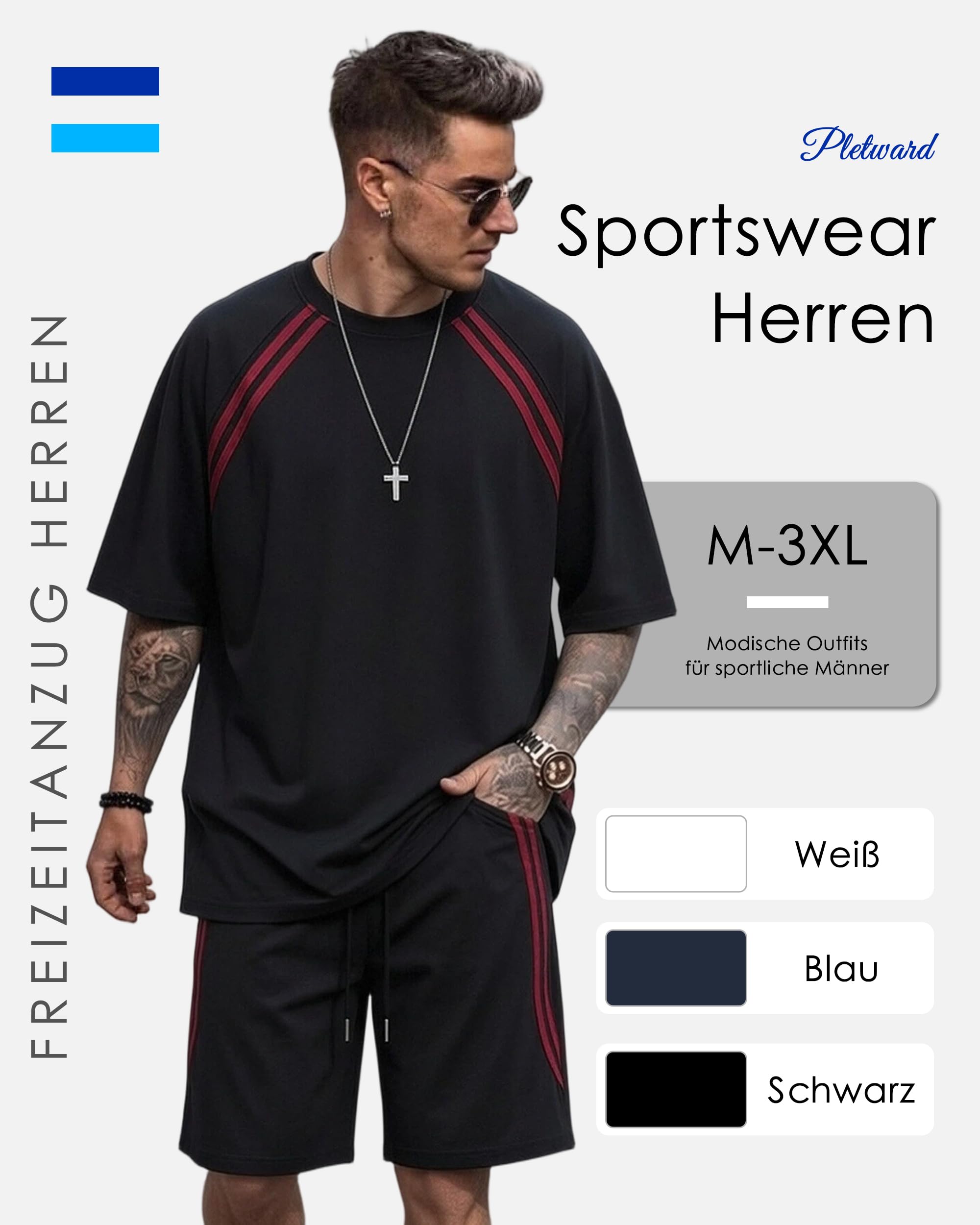 Chándal Para Hombre Conjunto Deportivo De Verano Completo Elegante Holgado Transpirable Ideal Para El Tiempo Libre Tenis Gimnasio Fútbol Golf Y Senderismo.