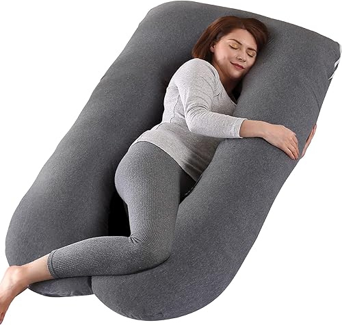 Miniatura 12 de Amagoing - Almohada de embarazo refrescante para dormir, almohada de maternidad en forma de U para todo el cuerpo para mujeres con dolor de cadera,