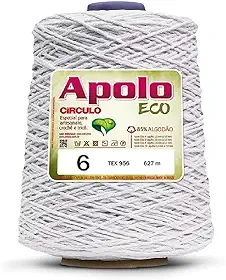 Barbante Apolo Eco Branco 8001 - Circulo N.06 600g