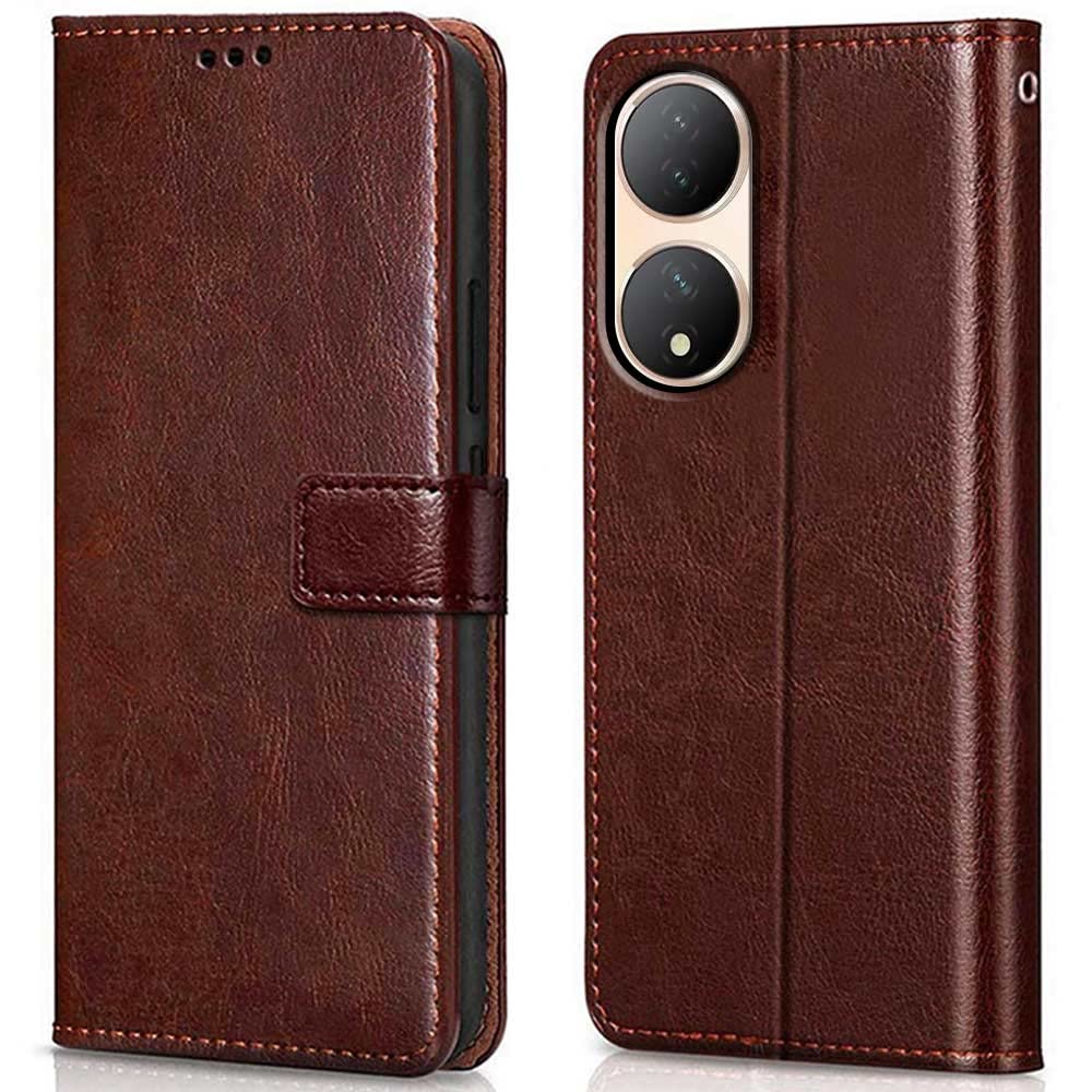 WOW IMAGINE Shock Proof Flip Cover Back Case Cover for Vivo Y100 5G | Vivo T2 5G (Flexible | Leather Finish | Card Pockets Wallet & Stand | Chestnut Brown) (B0BVRCGNGJ) Amazon Price History, Amazon Price Tracker