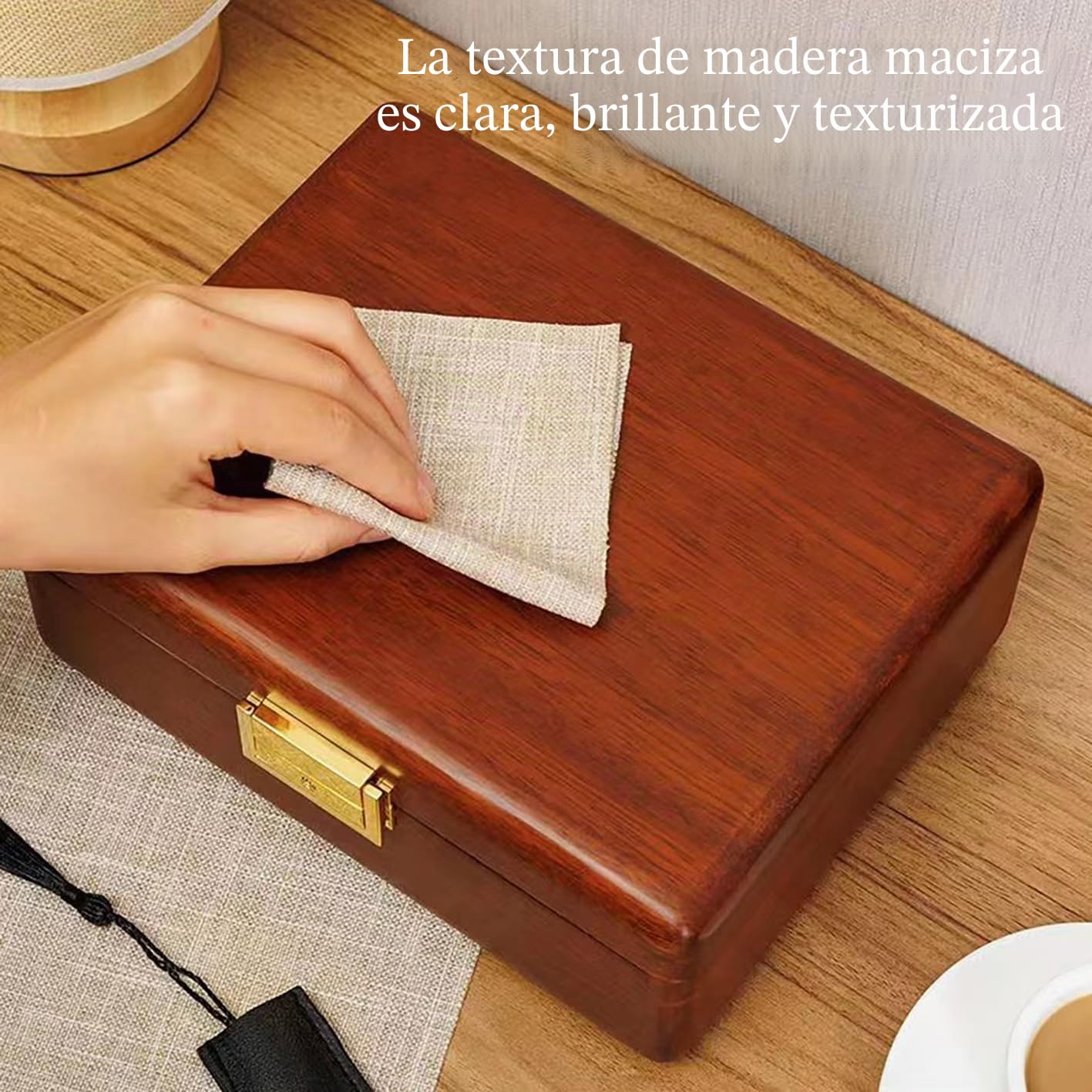 Bescott Joyero de madera para mujer, sólido con cerradura de terciopelo y llave, 2 capas, organizador de joyas de madera vintage, almacenamiento para aretes, anillos, collares, pulseras