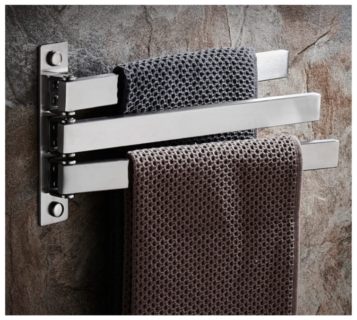 Porta Asciugamani Portasciugamani Girevole Cromato Porta Asciugamani Da Parete In Acciaio Inossidabile Per Bagno E Cucina Con 3 Barre Girevoli Accessori Per Il Bagno