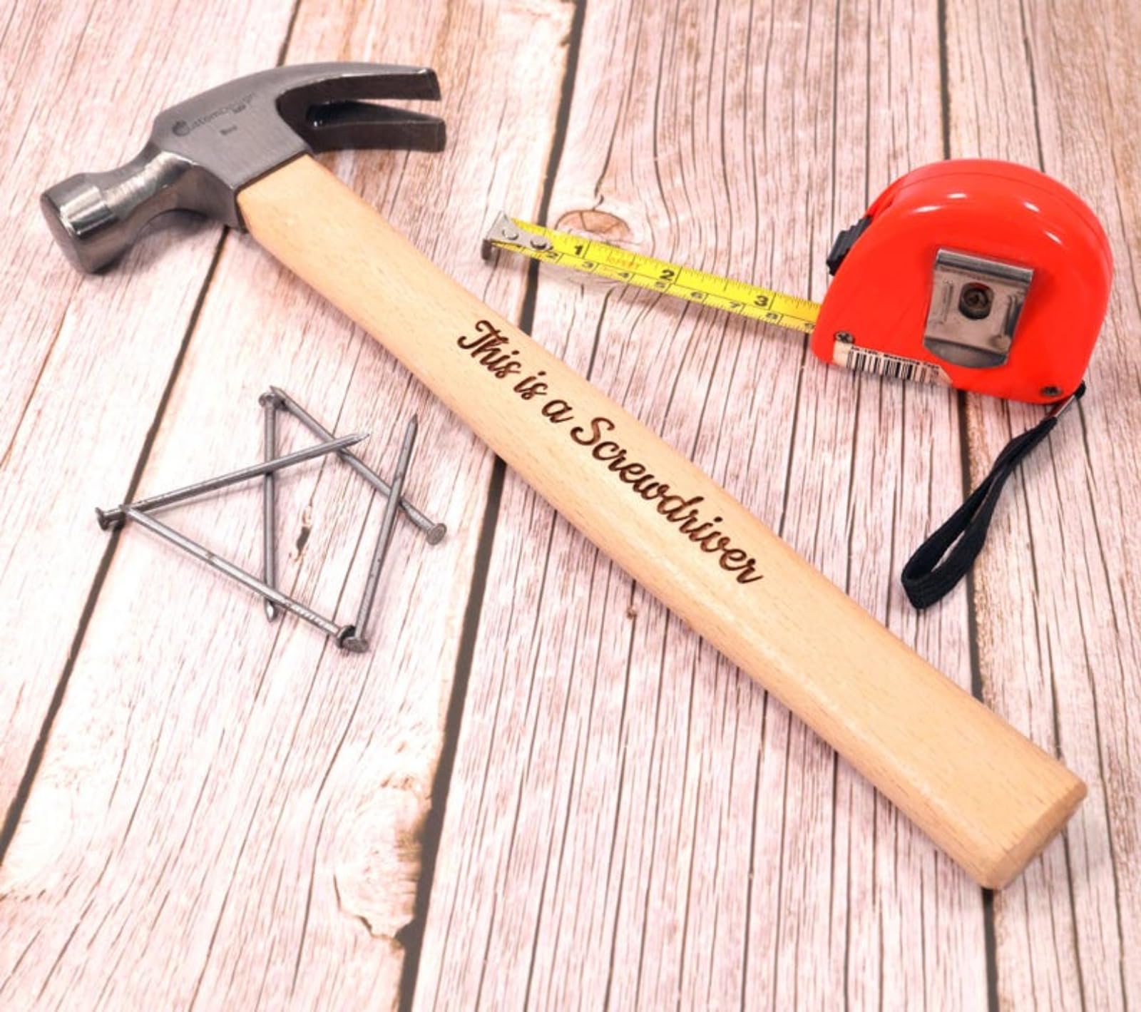 Custom Hammer,Personalised Laser Engraved Hammer for Dad,Personalised Gift for Men,Fathers Day,Anniversary,Christmas,Birthday Gift (Large)