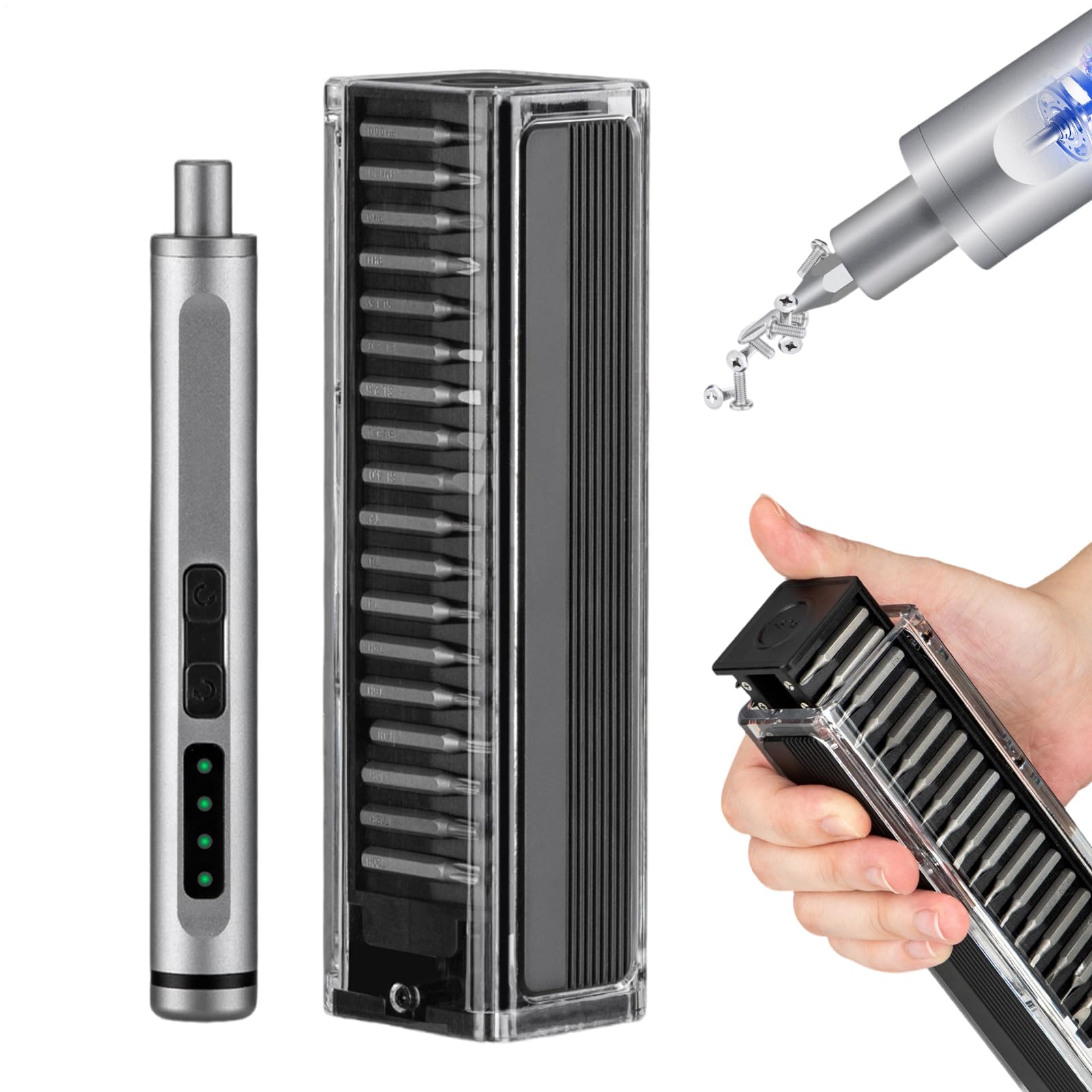 Power Screwdriver Rechargeable Magnetic Tool with 36 Bits
