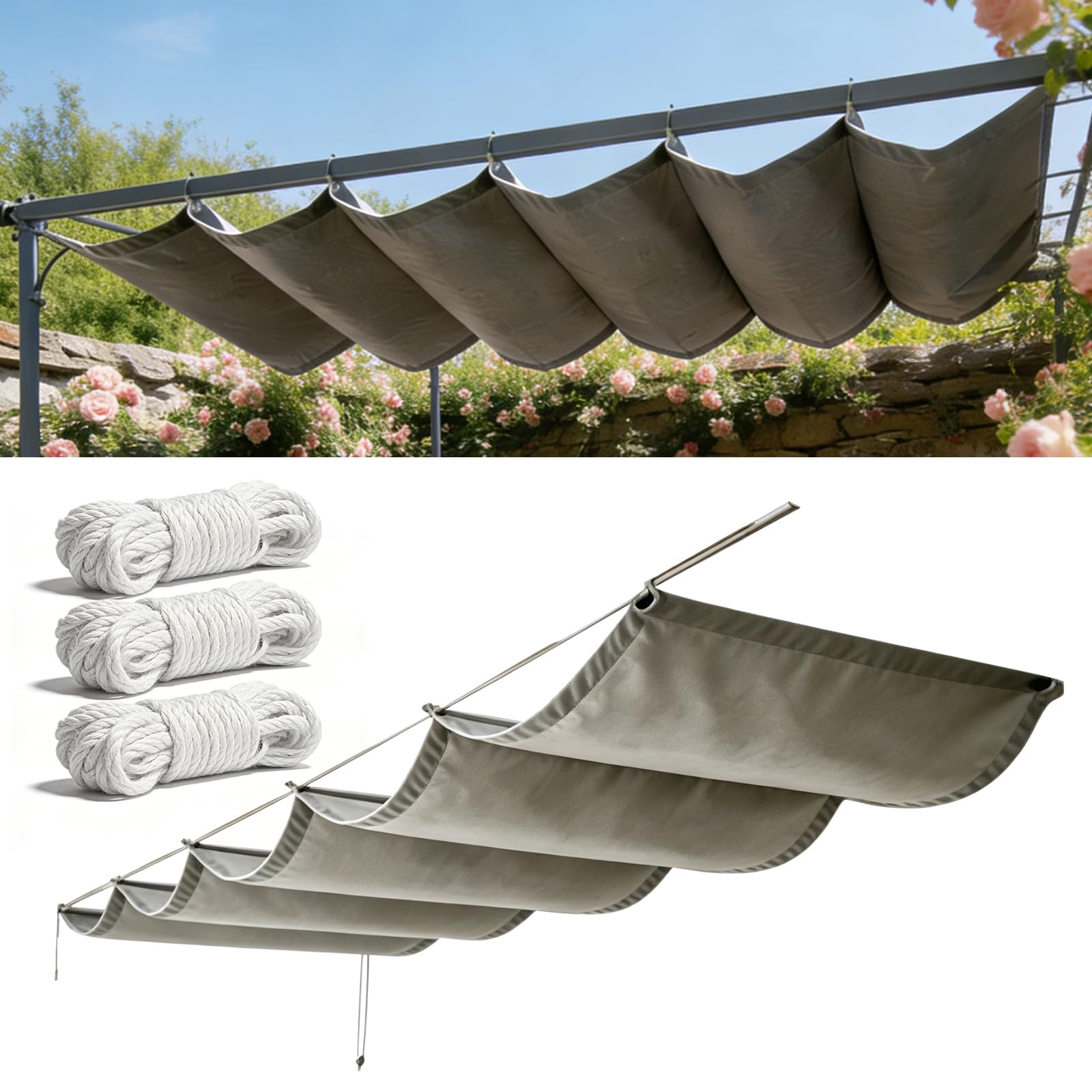 Toldo retráctil resistente al agua con protección UV ajustable