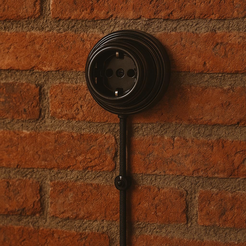 Retro Porzellan Aufputz-Schalter QR1 Schwarz – Wechselschalter, 250V 10A, Ø 65 Mm
