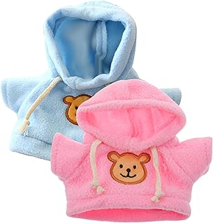 Bear Clothes For 6-8inch Stuffed Bears 2pcs Hooded Cute Stuffed Animal Clothes Cartoon Diy Decorative Clothes For Stuffed Animals Hoodie Tee Teddy Bear Clothes Fits Most