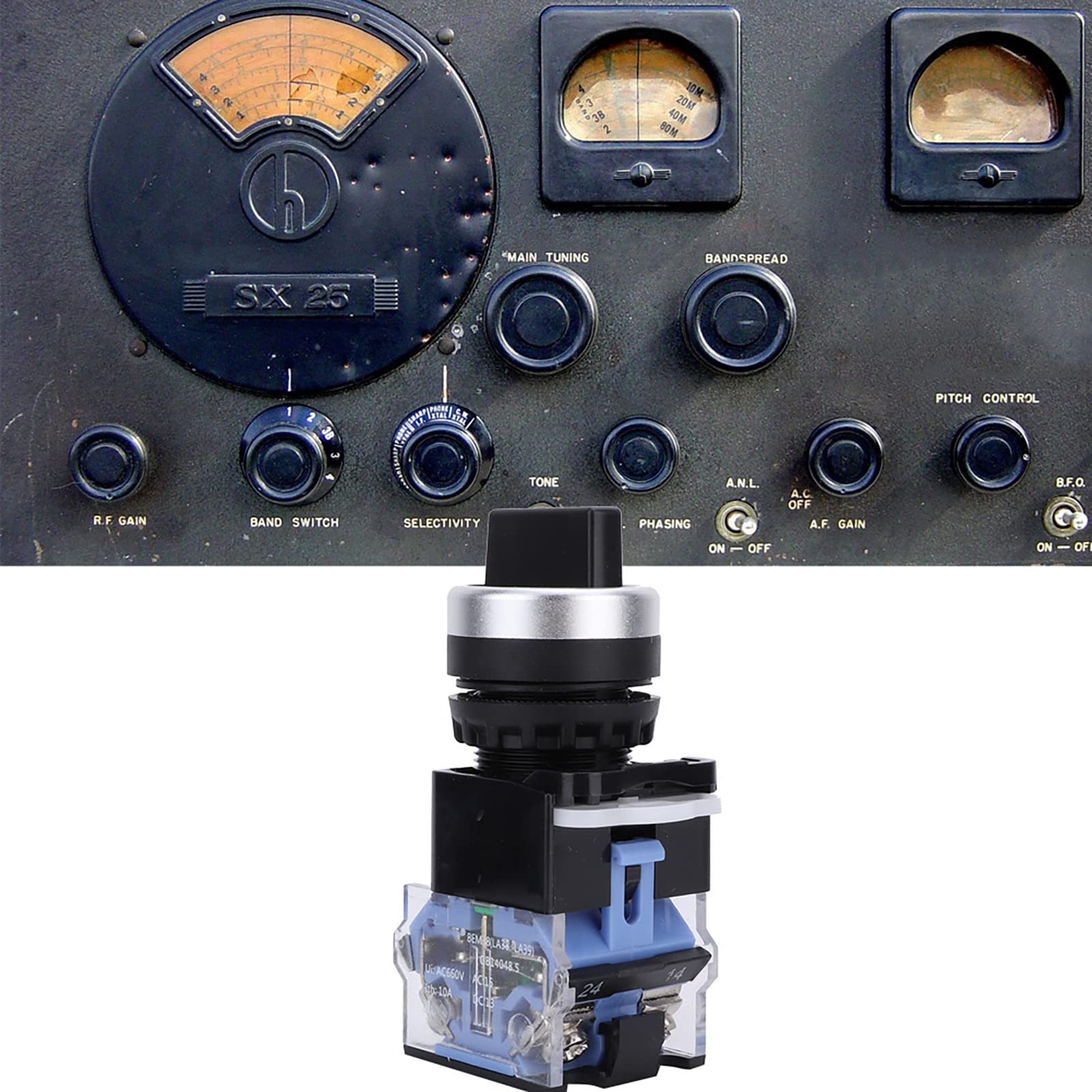 10Pcs 22mm Interruptor Selector Rotativo Mantenido, Selector Mantenido Interruptor Giratorio de 3 Posiciones para Circuitos Eléctricos