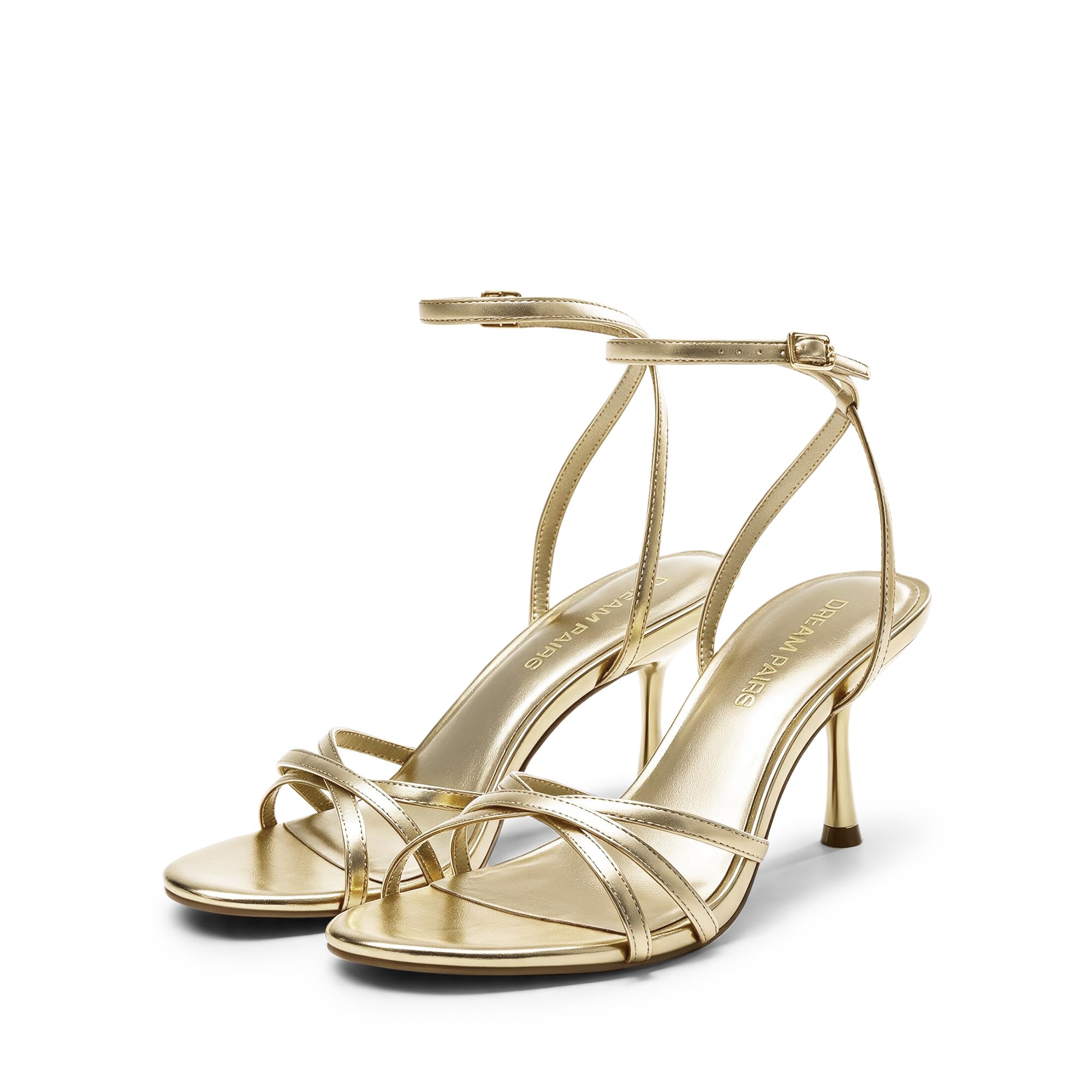 DREAM PAIRS Women's Kitten Low Heel Ankle Strap Sandals