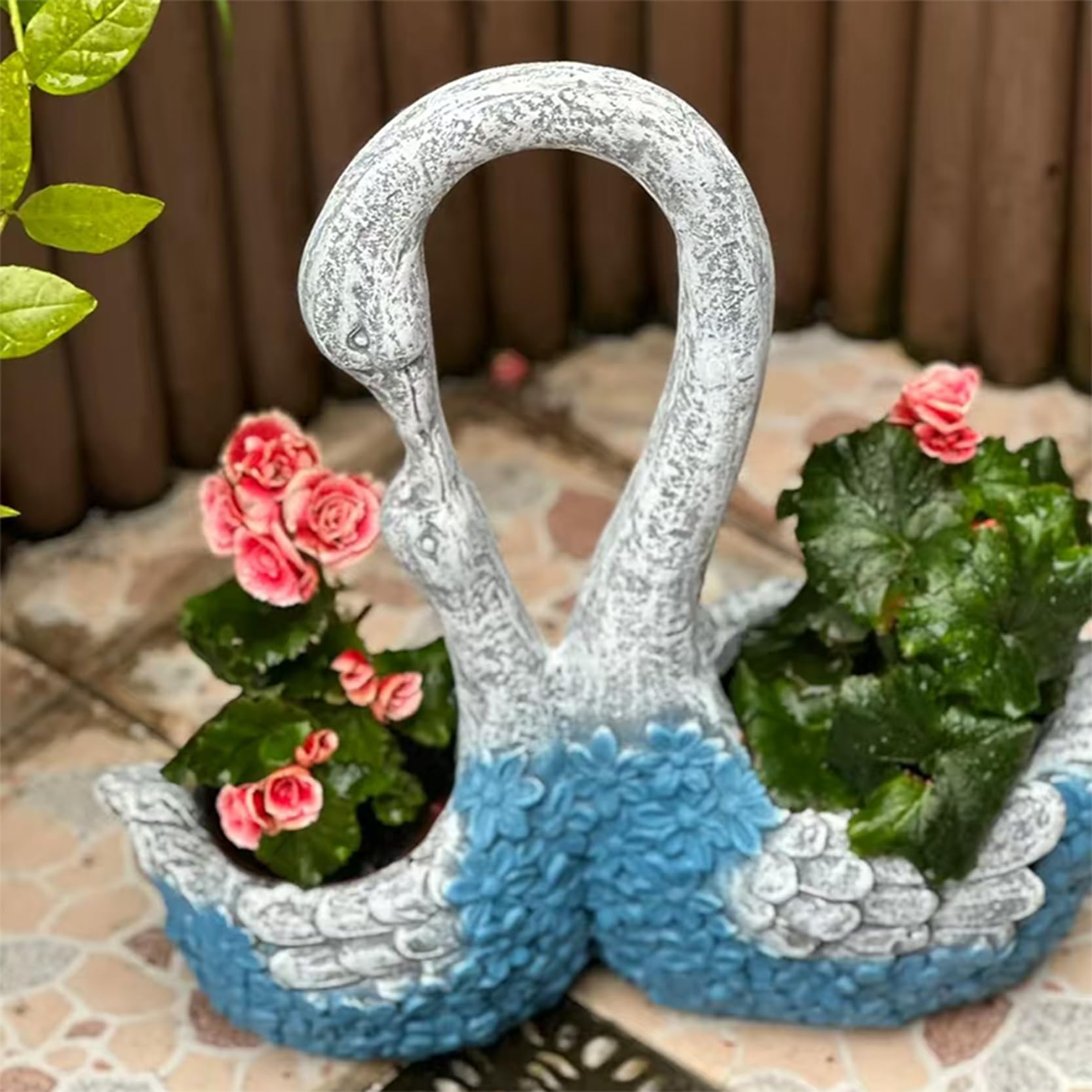 Donice ogrodowe, Elegancka rzeźba dla pary sukulentów w doniczce, duża, 47 x 47 cm, doniczka z tlenku magnezu