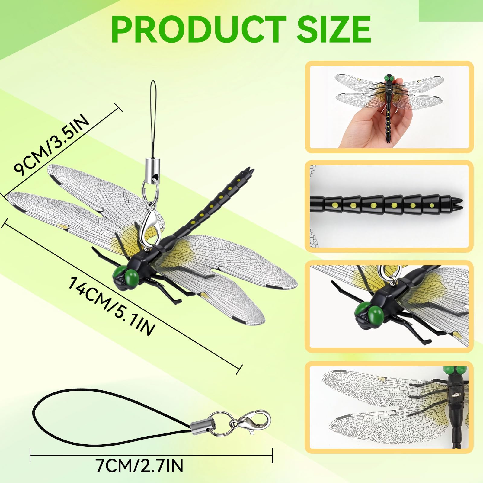 6Pc  Dragonfly Clip, 3D Outdoor Dragonfly Decor Clip, Dragonfly Bug Repellent for Garden Decor and Hat, Outdoor Decoration Yard Ornaments