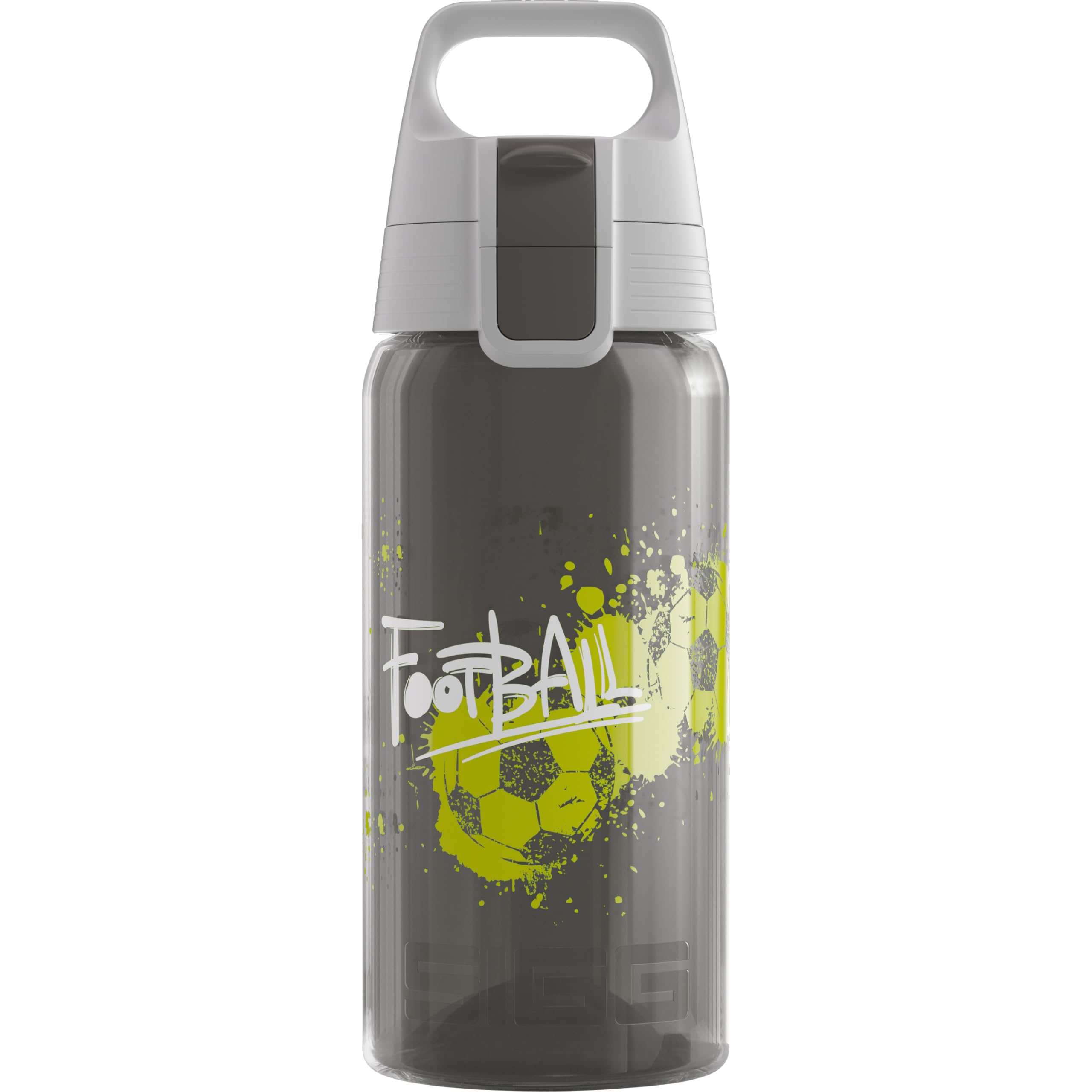 Sigg - Sports Water Bottle For Kids - Viva One Football Tag - Suitable For Carbonated Drinks - Leakproof - Dishwasher Safe - BPA Free - School & Bike - Grey - 0.5L
