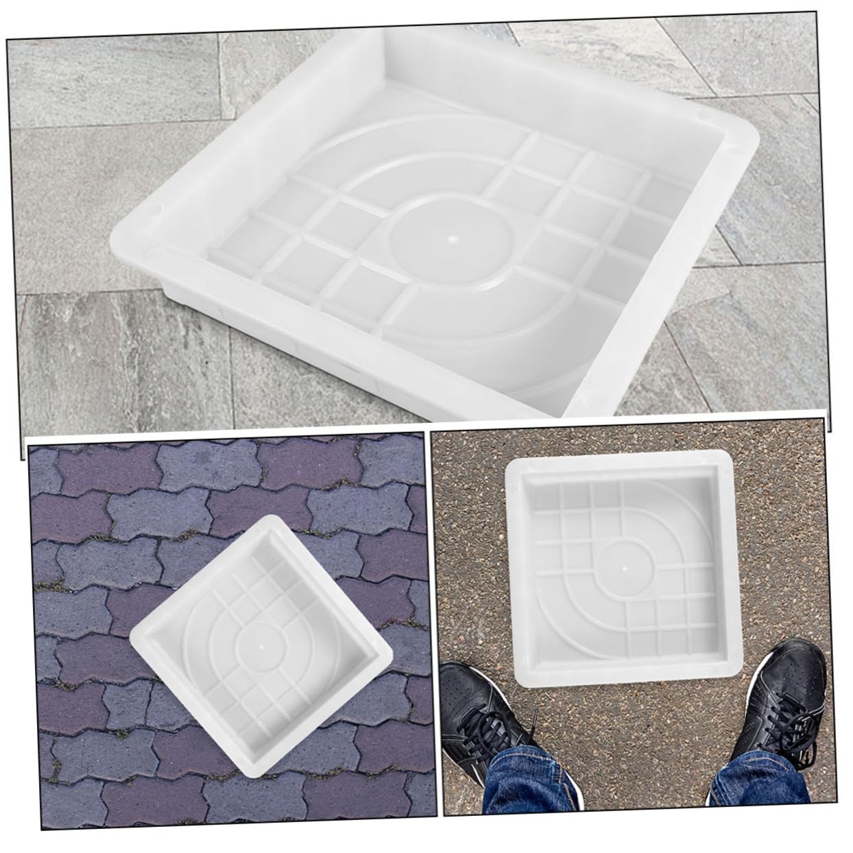 Mipcase 3Pcs Patio Concrete Molds for DIY Paving Stones Versatile Forms for Garden Pathways Enhance Aesthetic Appeal with Bricks Reusable and Easy to Handle