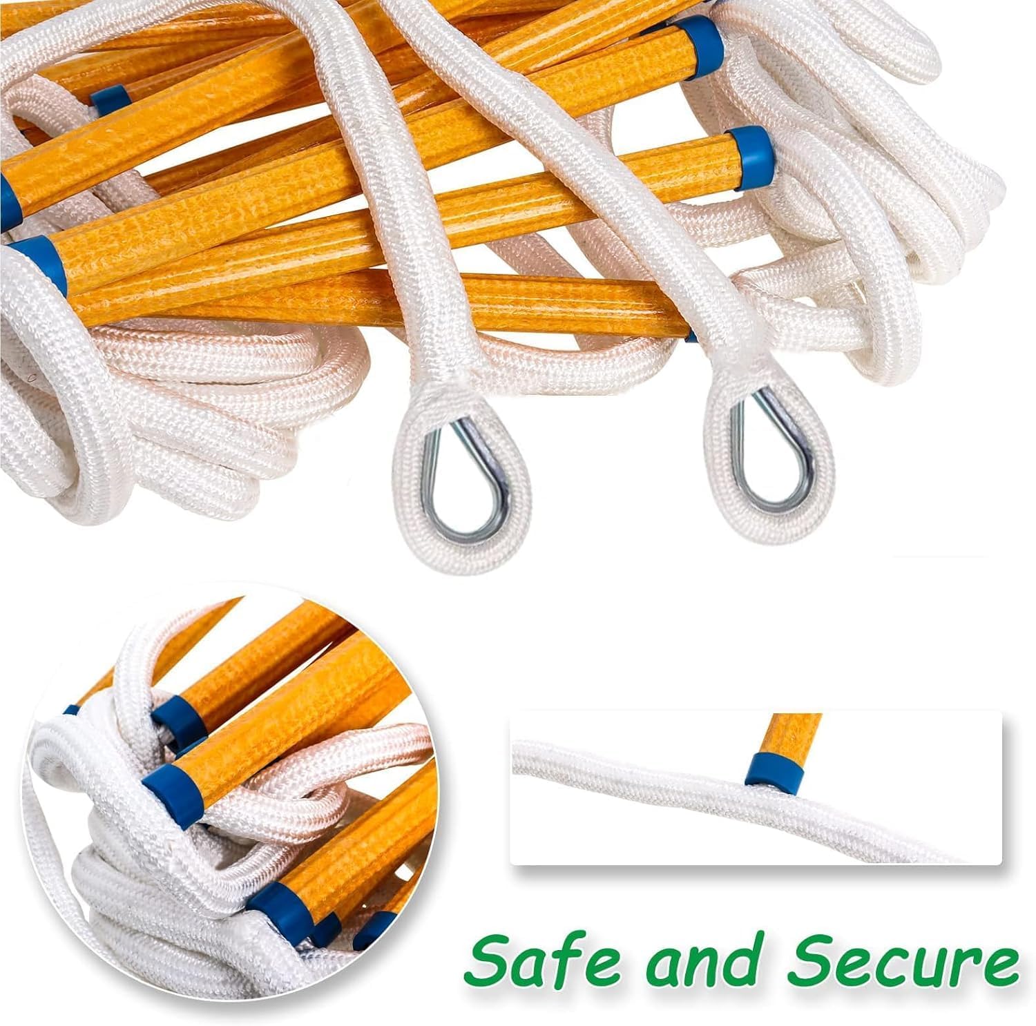 Fire Escape Ladder, 13 FT Emergency Escape Ladders, Portable Climbing Rescue Rope Ladder for 2 Story Home Window Balcony Railing Treehouse - Image 5