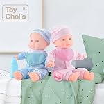 Toy Choi's Twin Baby Dolls 12 inch Soft Body Baby Doll, 2 White Doll Set | Babydoll Playset with Rompers, Hat, Pacifier and Doll Bibs, Gifts Toys for Toddlers Kids Boys and Girls