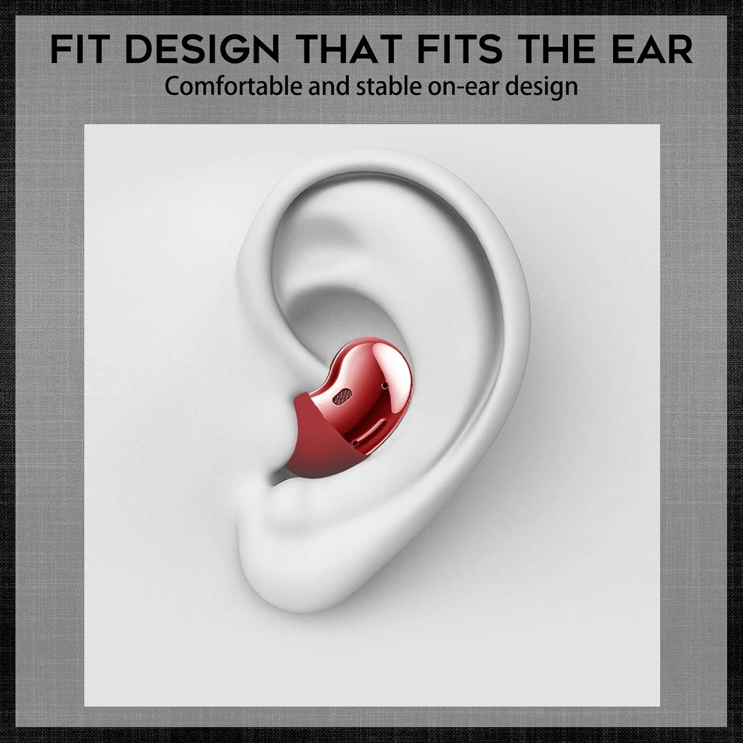 Seltureone (2 Pairs) Compatible for Samsung Galaxy Buds Live Ear Tips, Non-Slip Sound Leakproof Earbuds Accessories for Galaxy Buds Live, Wine Red