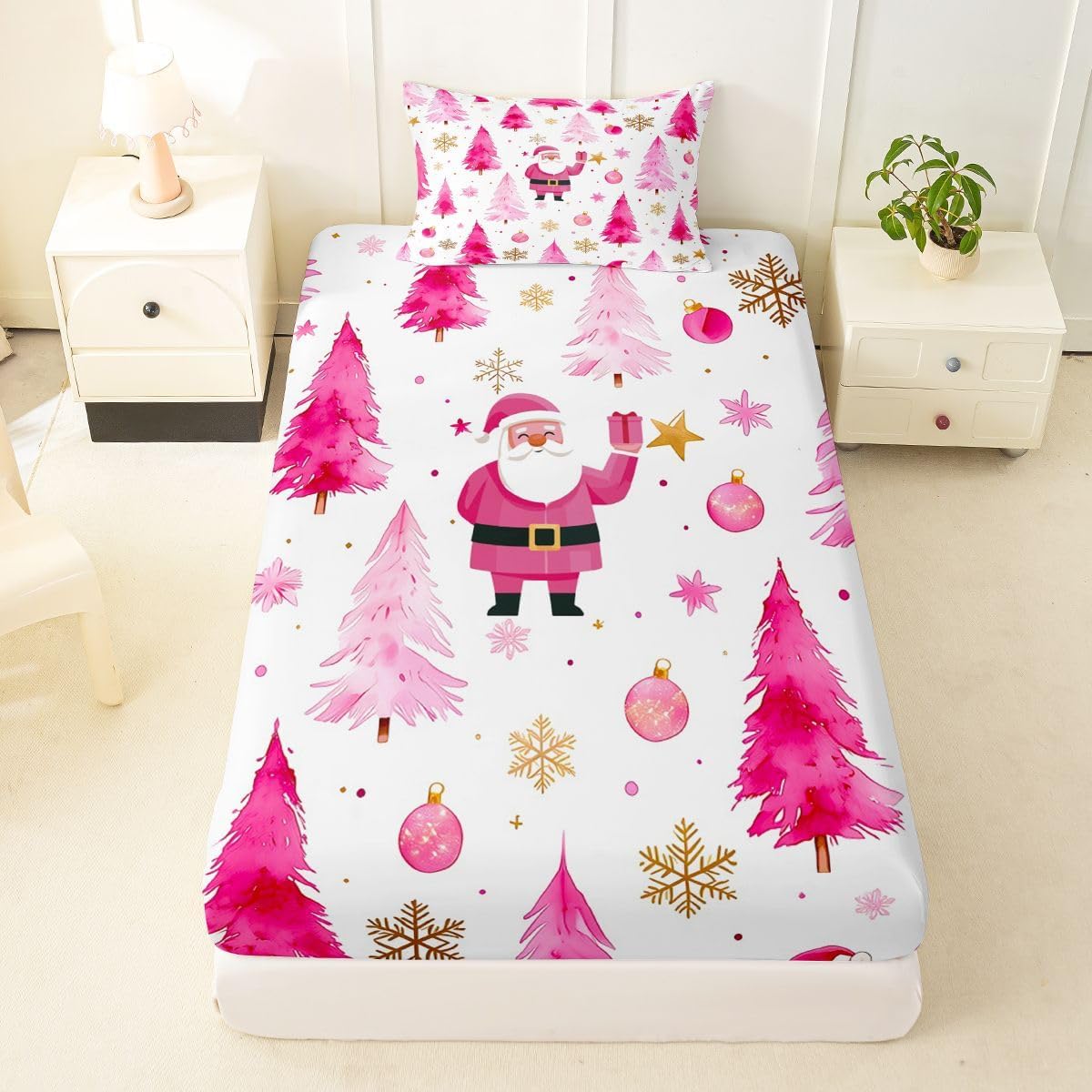 Castle Fairy Gingerbread Man Fitted Sheet Twin Size, No Flat