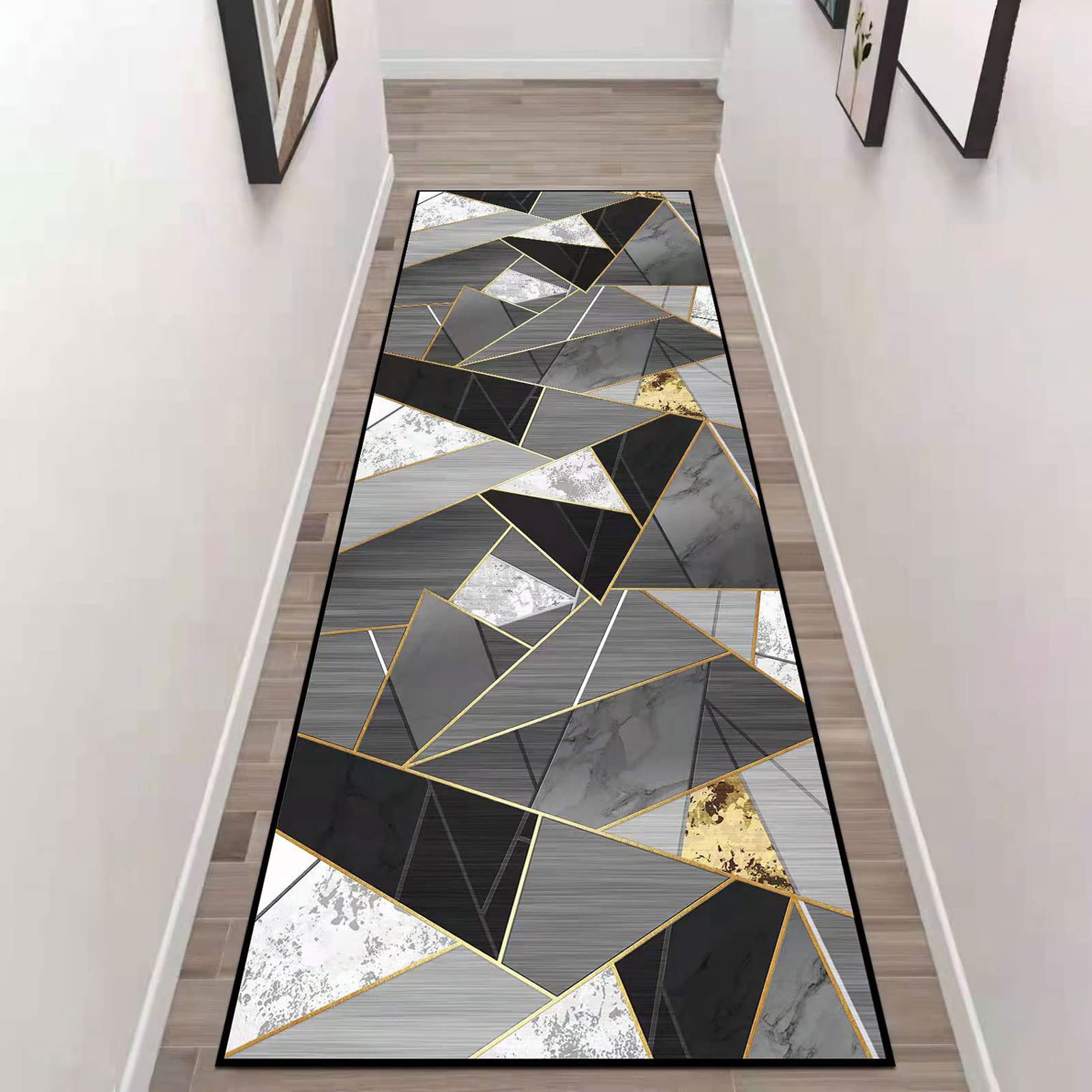 ZZUU Hallway Rug Runner - Modern Geometric Patterns - Runner Rugs For Hallway Bathroom Living Room Bed Runner Kitchen Rugs Runner Mats