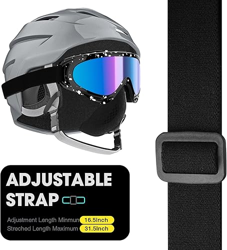 Miniatura 5 de Braylin Paquete de 2 gafas de esquí de nieve, gafas de snowboard para hombres, mujeres, jóvenes, niños, niños o niñas, gafas de moto de nieve