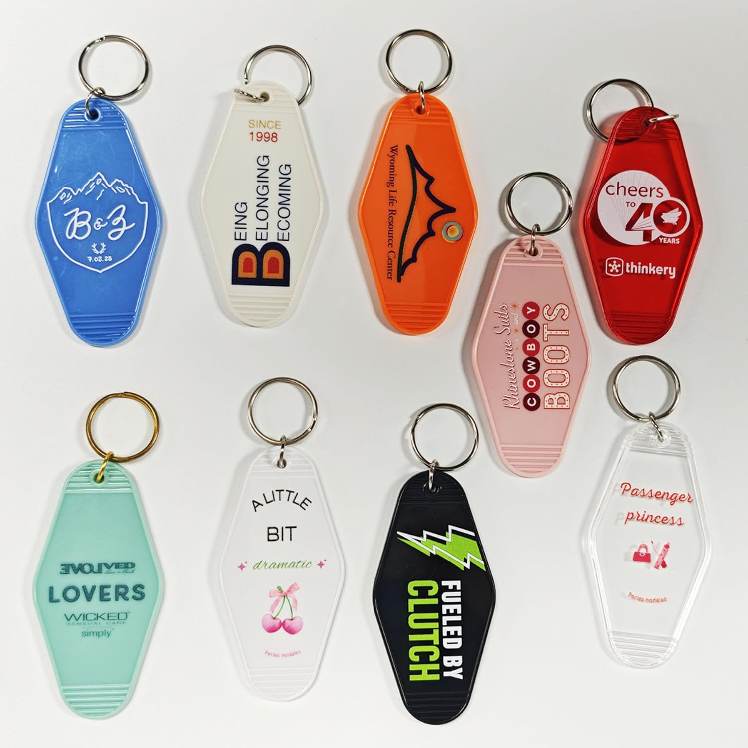 Custom Keychains Bulk with Logo - Double Sided UV Printed Plastic Keychains for Events, Gifts & Promotional Items