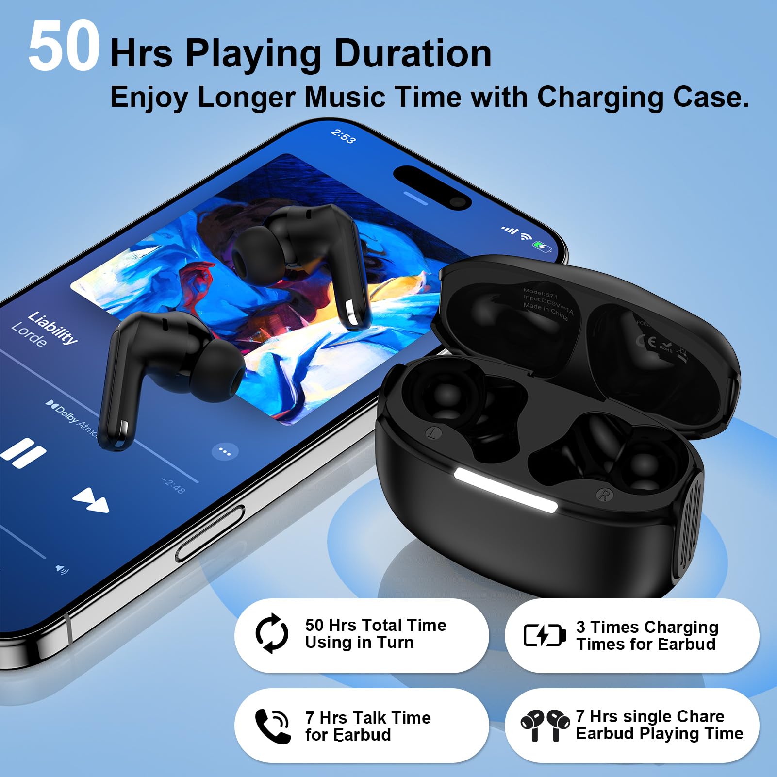 Écouteurs pour Samsung Galaxy S26 Ultra/S25 Plus/S24 FE/S23 Ultra/S22/S21/Z Flip 7/Fold7, casque Bluetooth sans fil avec écouteurs étanches IPX7 pour Audífonos Samsung Antibruit