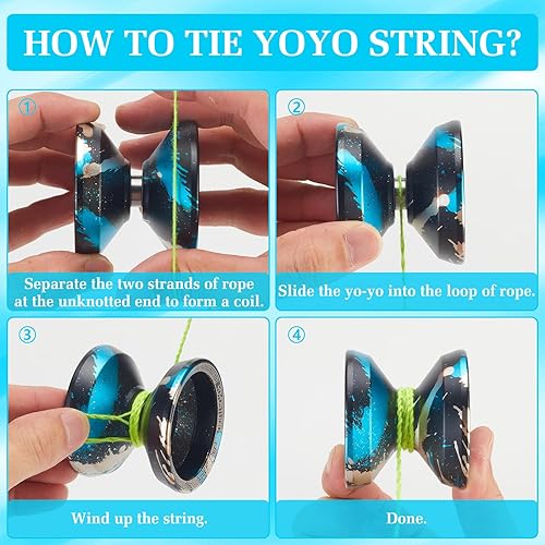 Miniatura 8 de T16 Yoyo profesional sensible para principiantes, yoyo de doble propósito para niños y adultos, trucos de metal Yoyo con kit de rodamientos de yoyo