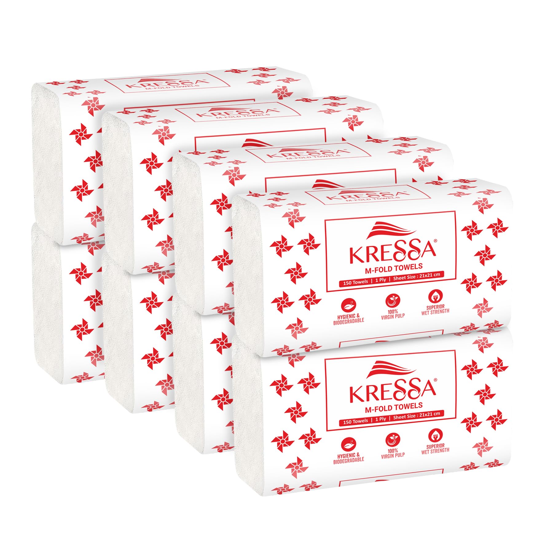 Kressa Multi Fold Paper Hand Towels | M Fold | 150 x 8 = 1200 (Pack Of 8) (B0CRDVBDB5) Amazon Price History, Amazon Price Tracker